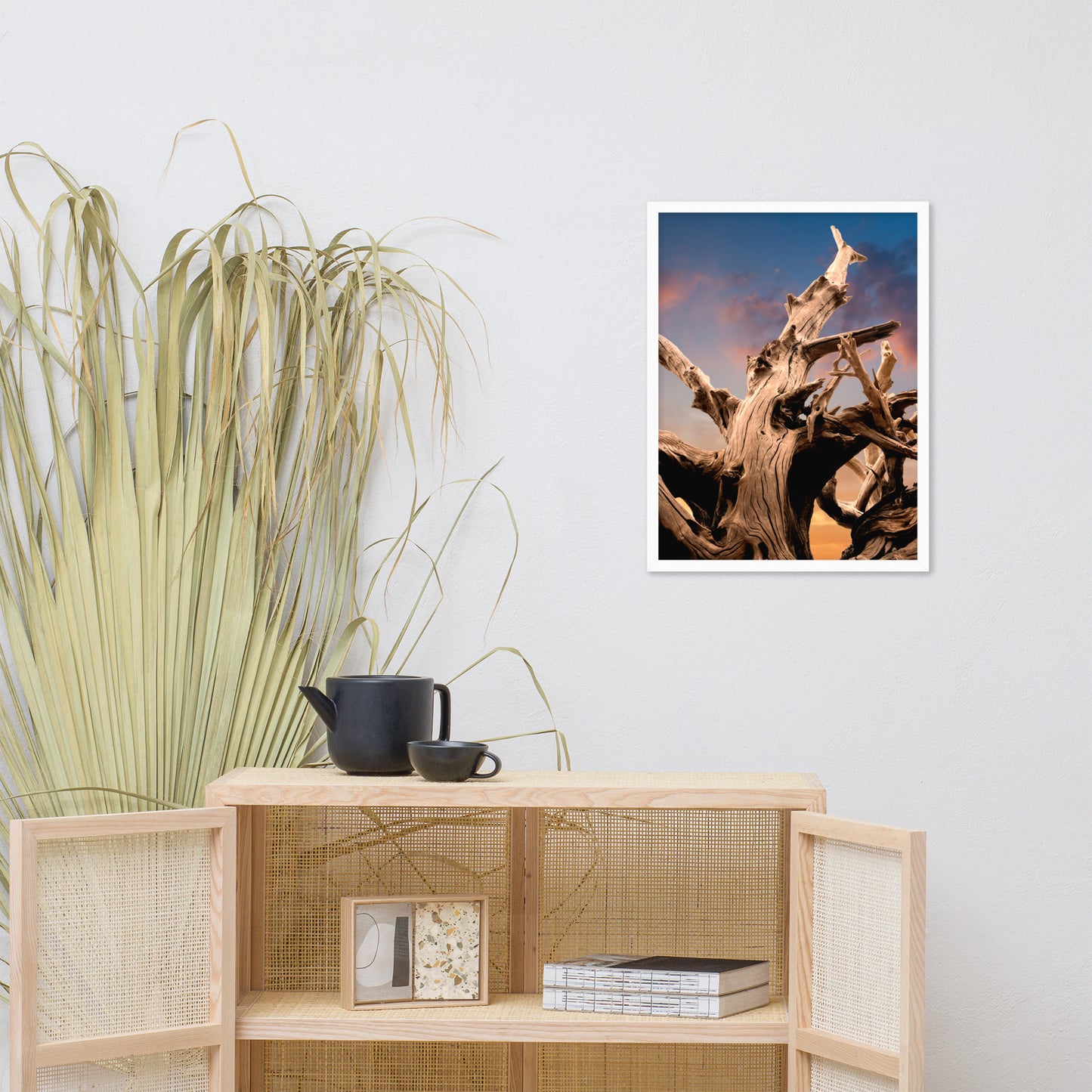Wilted Cypress Tree and Sunrise Nature Photo Framed Wall Art Prints