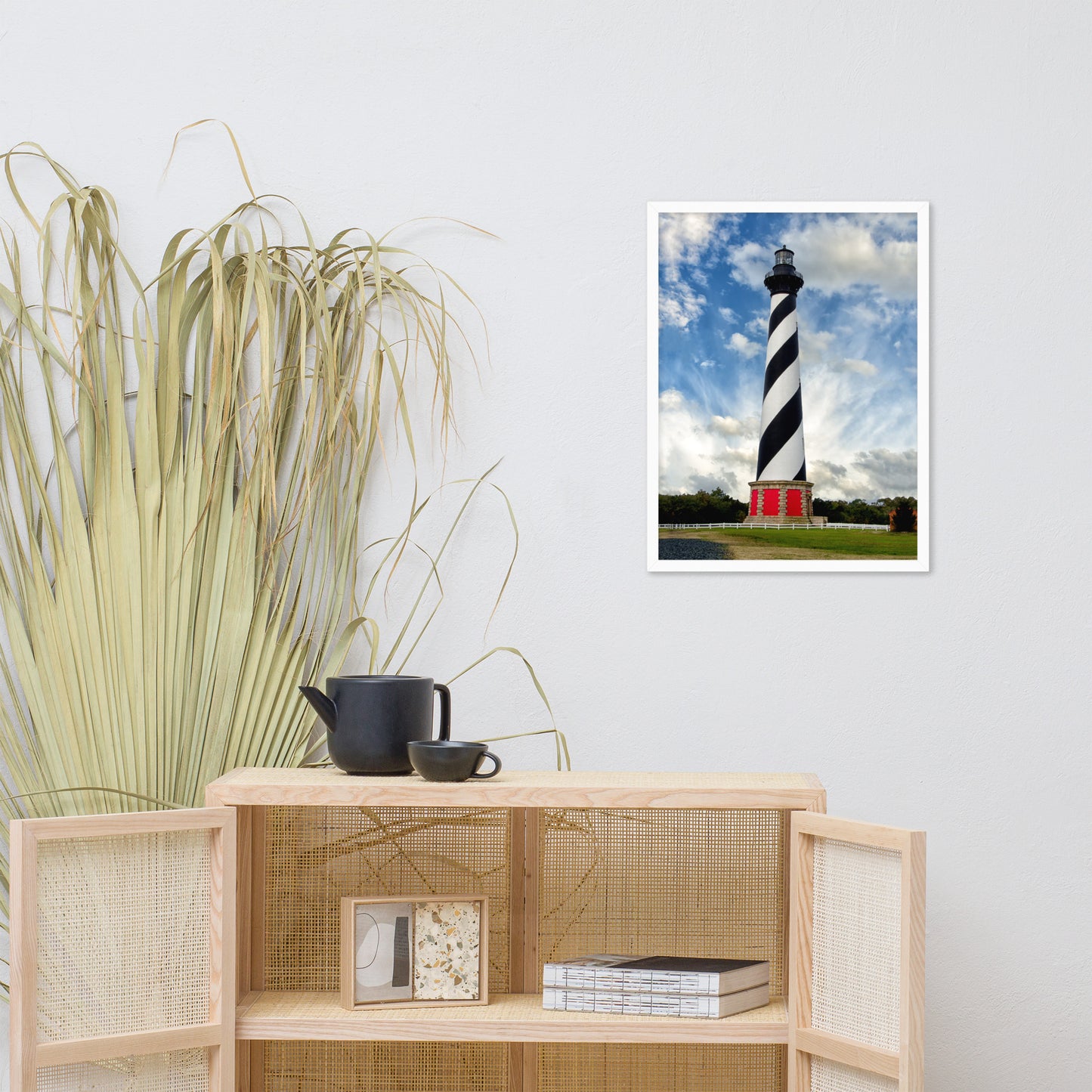 Cape Hatteras Lighthouse Coastal Landscape Framed Photo Paper Wall Art Prints