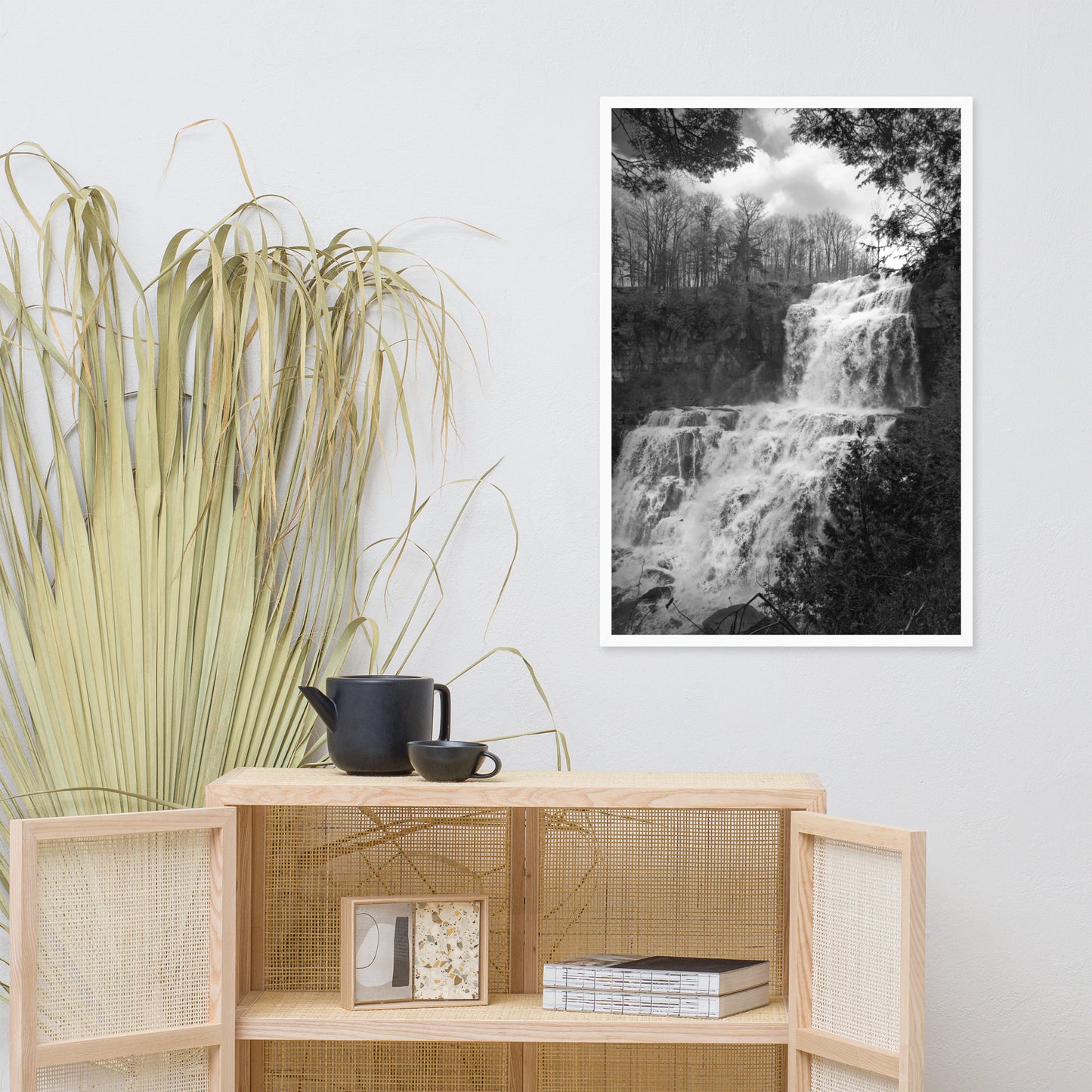 Chittenango Waterfall in Black and White Framed Photo Wall Art Prints