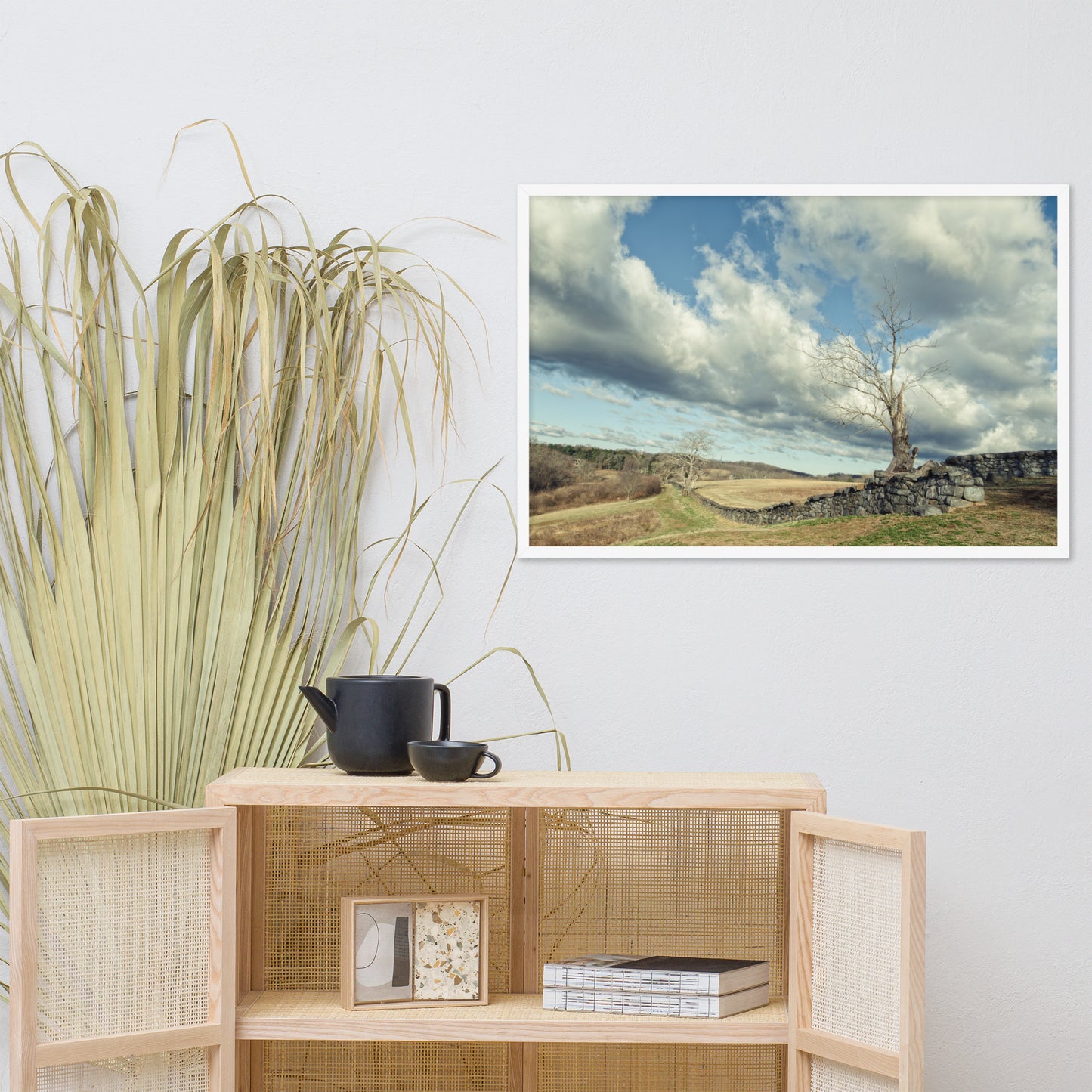 Dead Tree and Stone Wall - Split Toned Framed Photo Wall Art Prints
