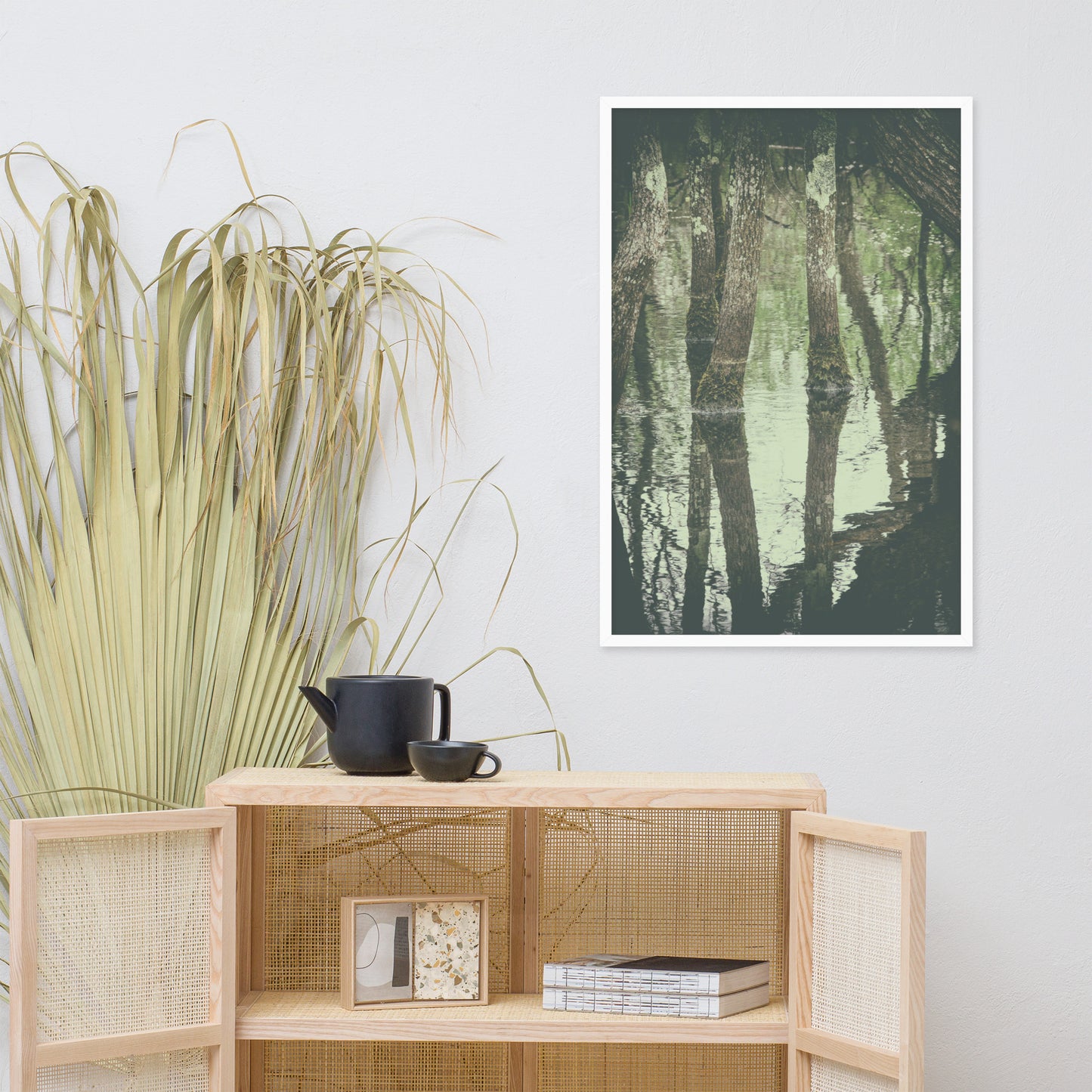 Early Spring Reflections on the Marsh Botanical Nature Photo Framed Wall Art Print