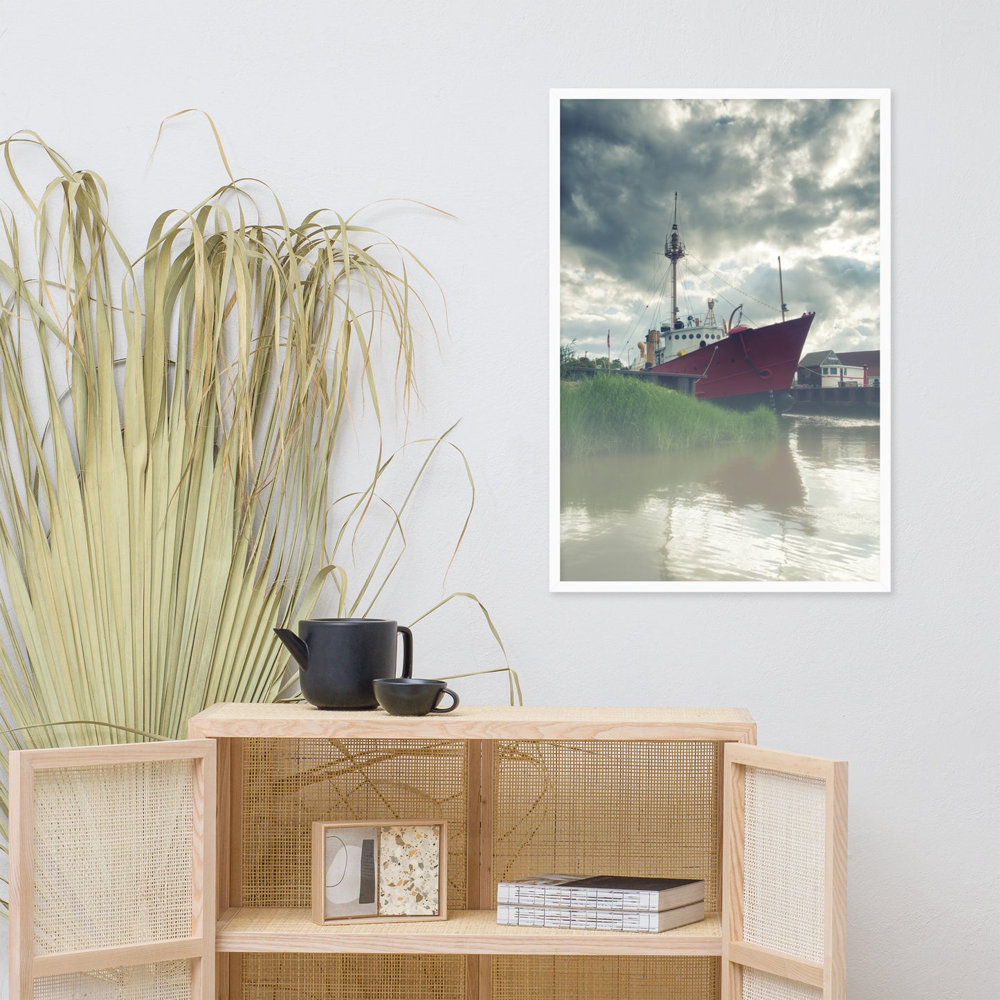 Foggy River Coastal Landscape Framed Photo Paper Wall Art Prints
