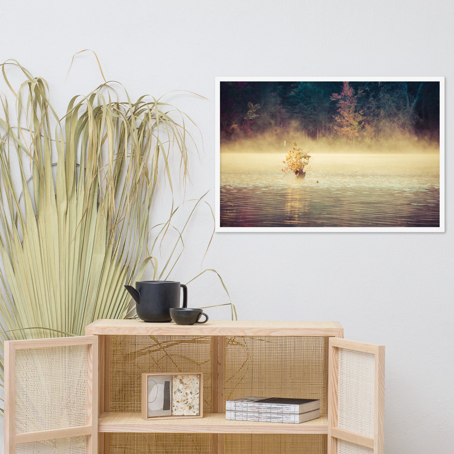 Golden Mist on Waples Pond Framed Photo Paper Wall Art Prints