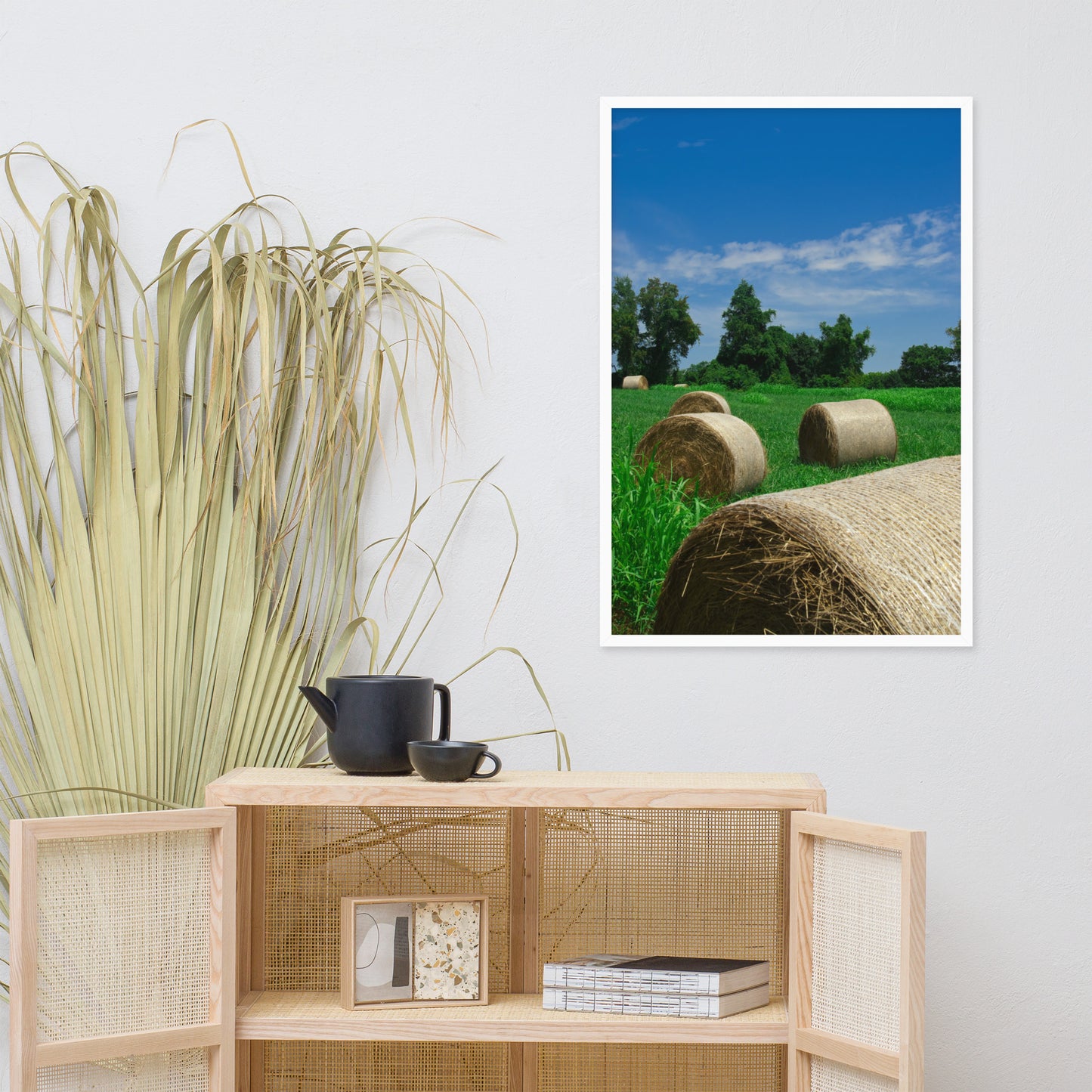 Hay Whatcha Doin in the Field Landscape Framed Photo Paper Wall Art Prints