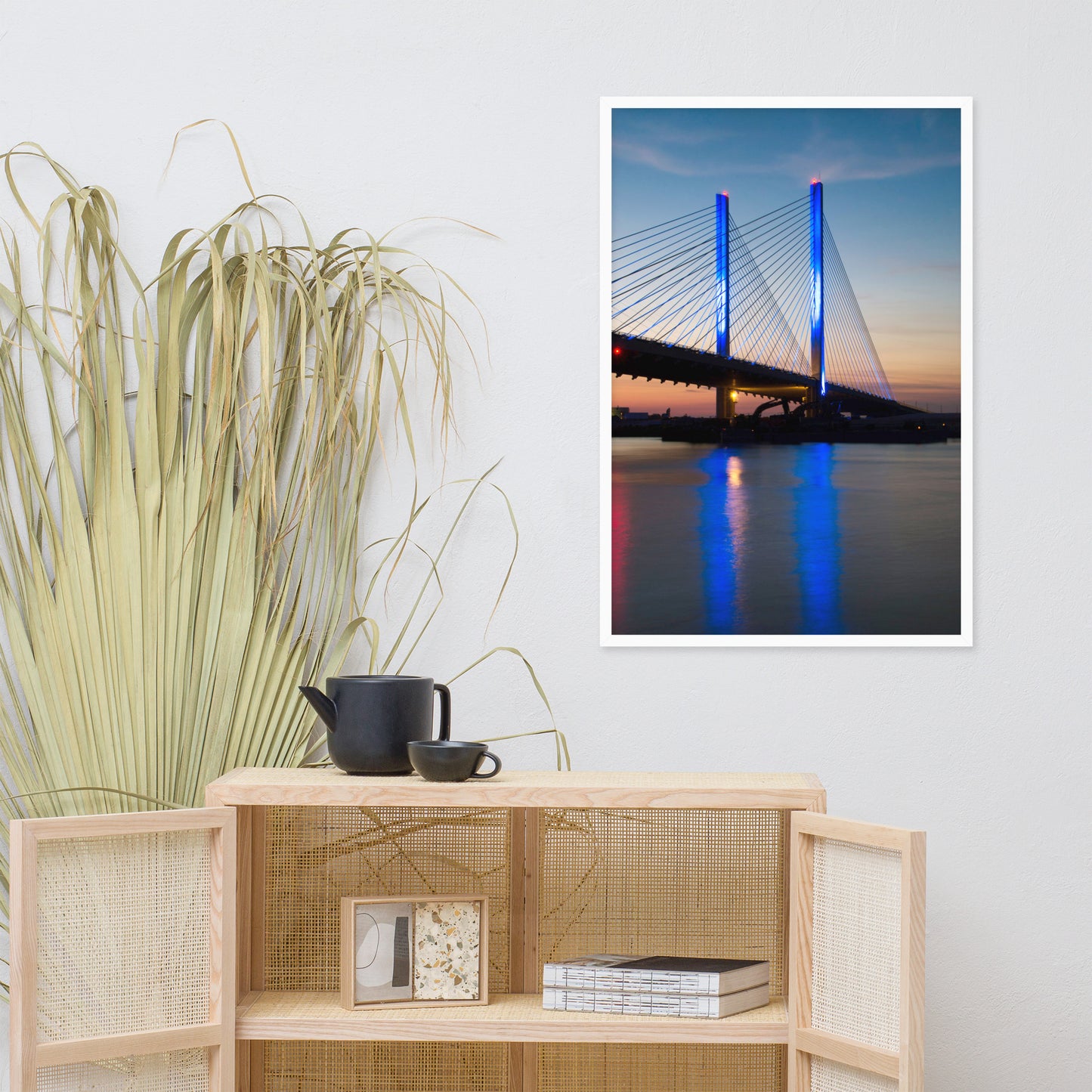 Indian River Bridge 2 Urban Landscape Photo Framed Wall Art Print