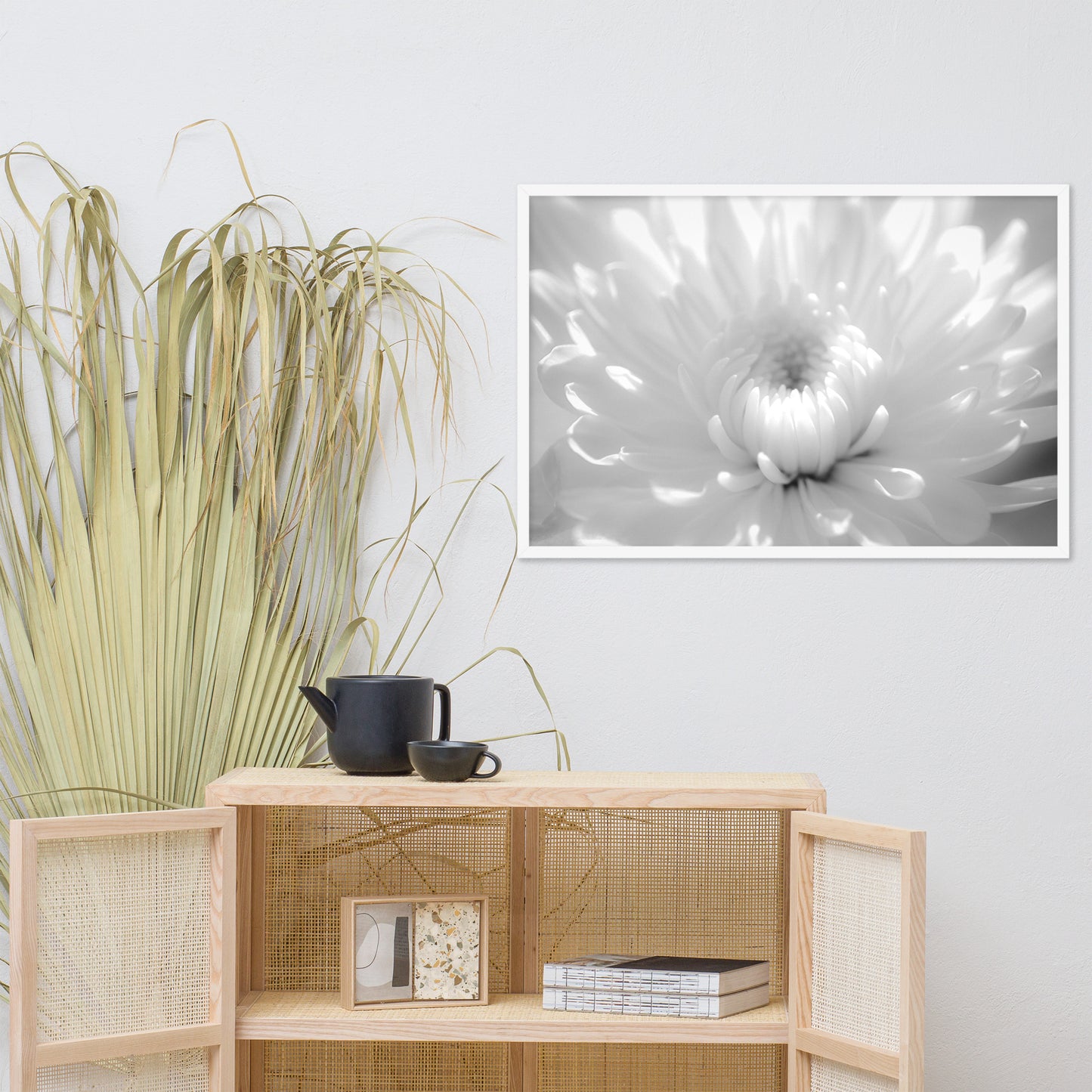 Infrared Flower 2 Black and White Floral Nature Photo Framed Wall Art Print