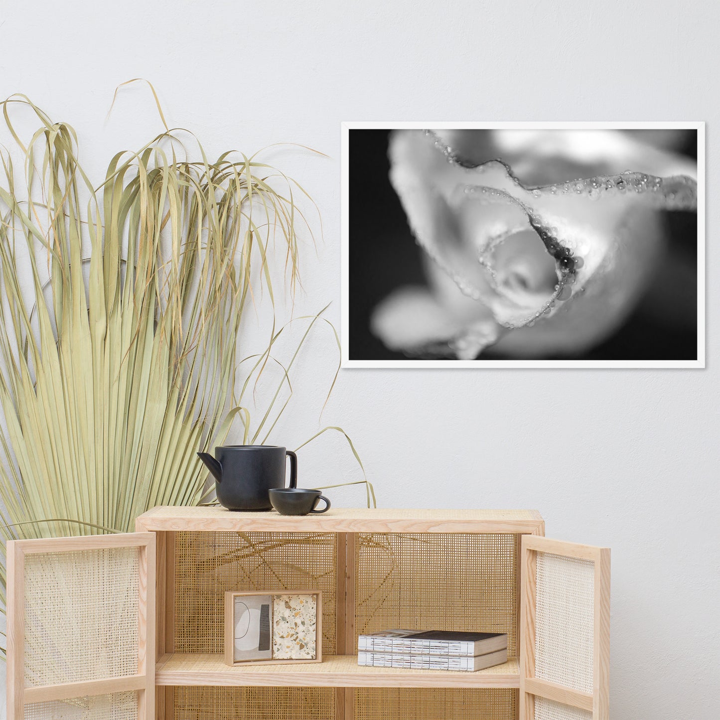 Infrared Rose Black and White Floral Nature Photo Framed Wall Art Print