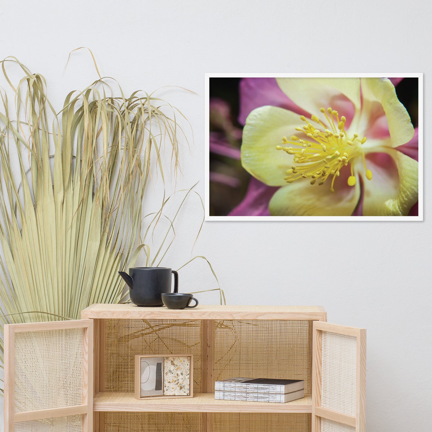 Delicate Columbine Floral Nature Photo Framed Wall Art Print