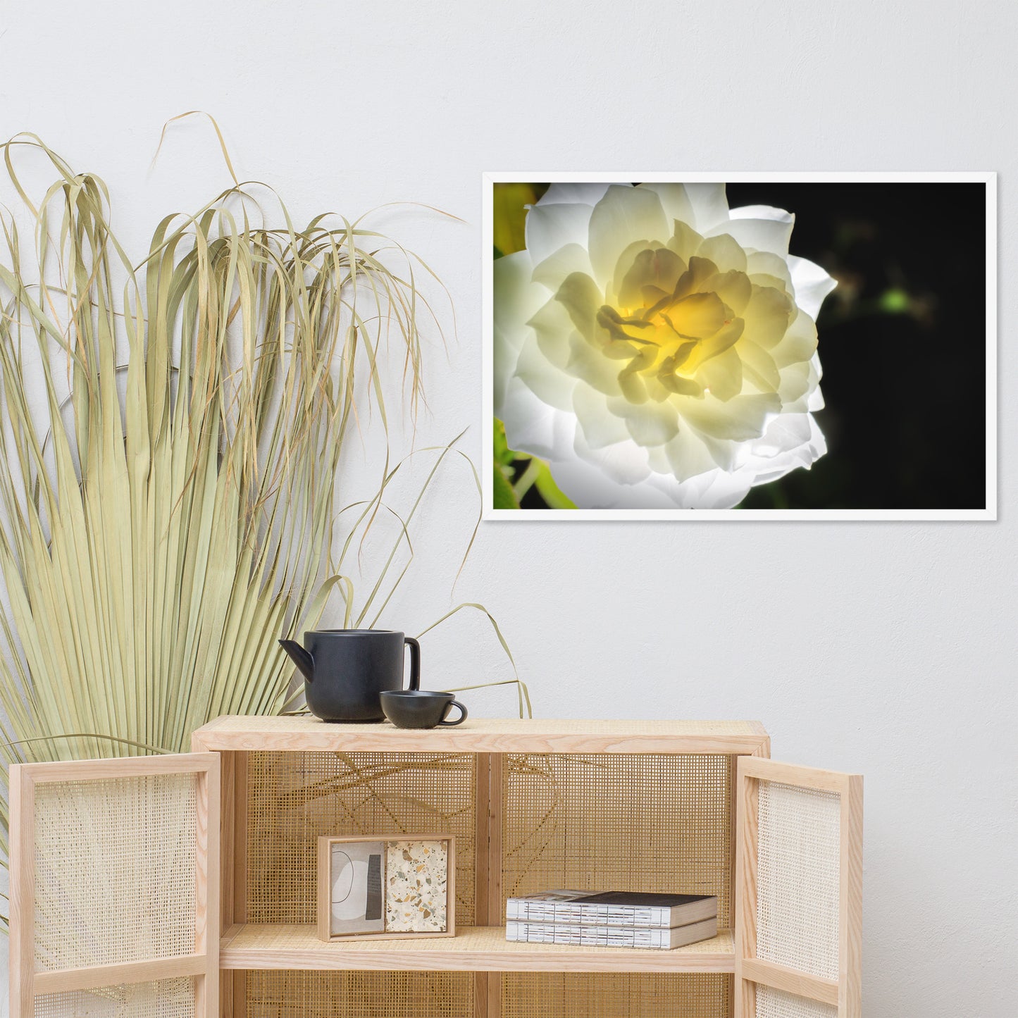 Glowing Rose 2 Floral Nature Photo Framed Wall Art Print