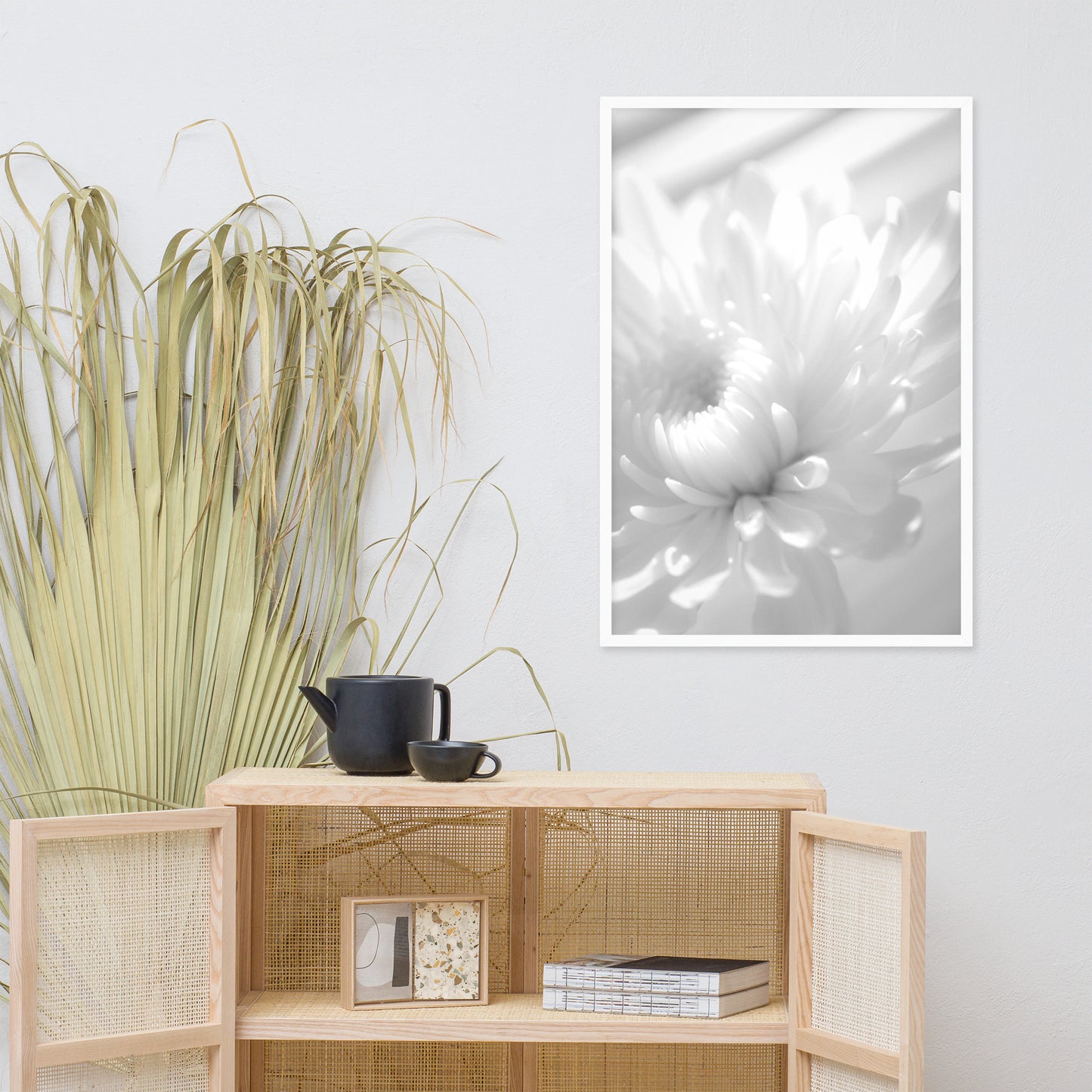 Infrared Flower Black and White Floral Nature Photo Framed Wall Art Print