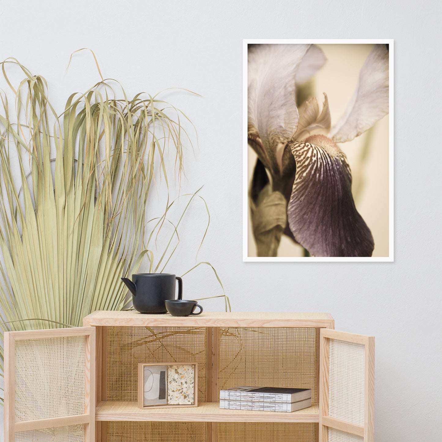 Japanese Iris Delight Aged Framed Photo Paper Wall Art Prints