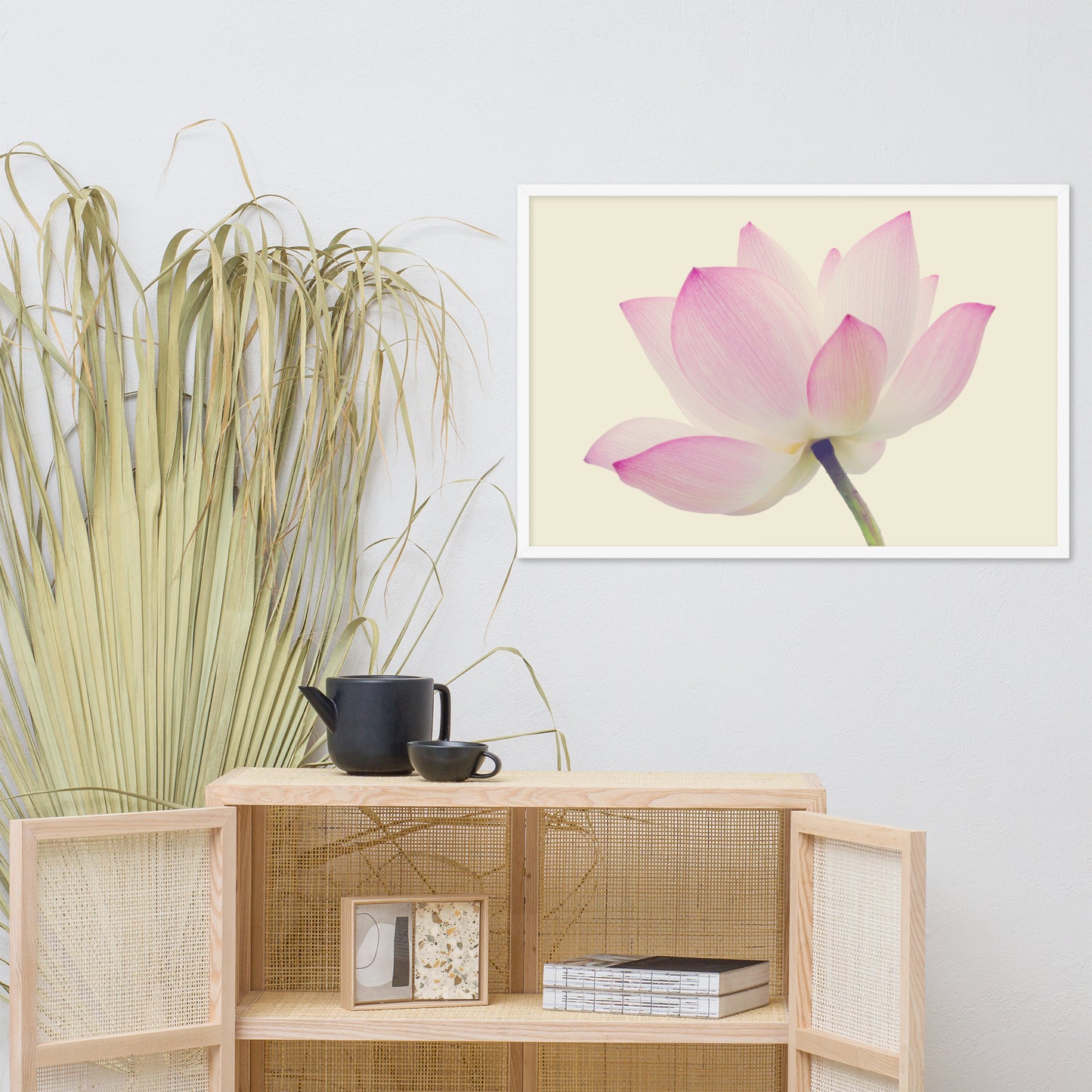 Lotus Flower Creamy Haze Effect Floral Nature Photo Framed Photo Paper Poster