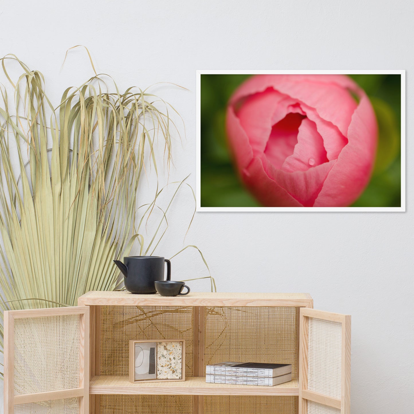 Peony Bud Floral Nature Photo Framed Wall Art Print