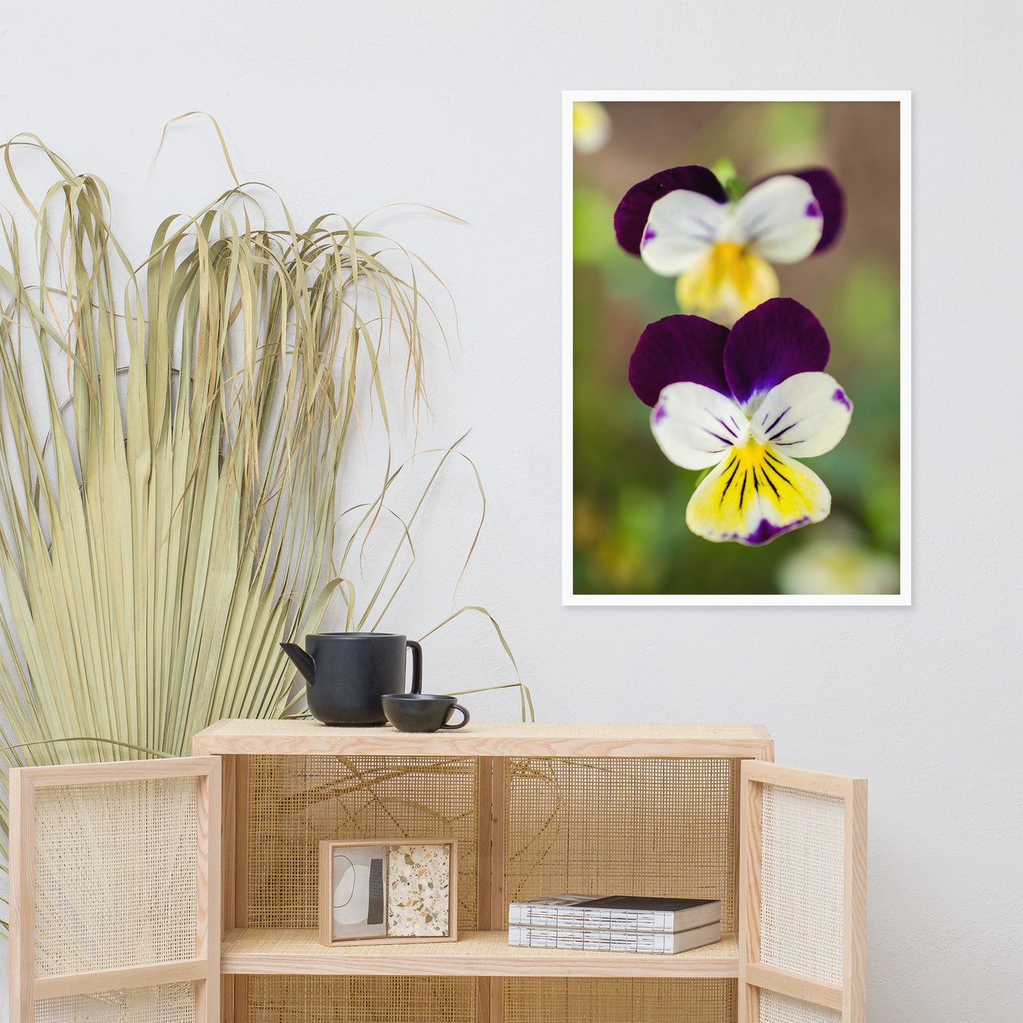 Pretty Little Violets Floral Nature Photo Framed Wall Art Print