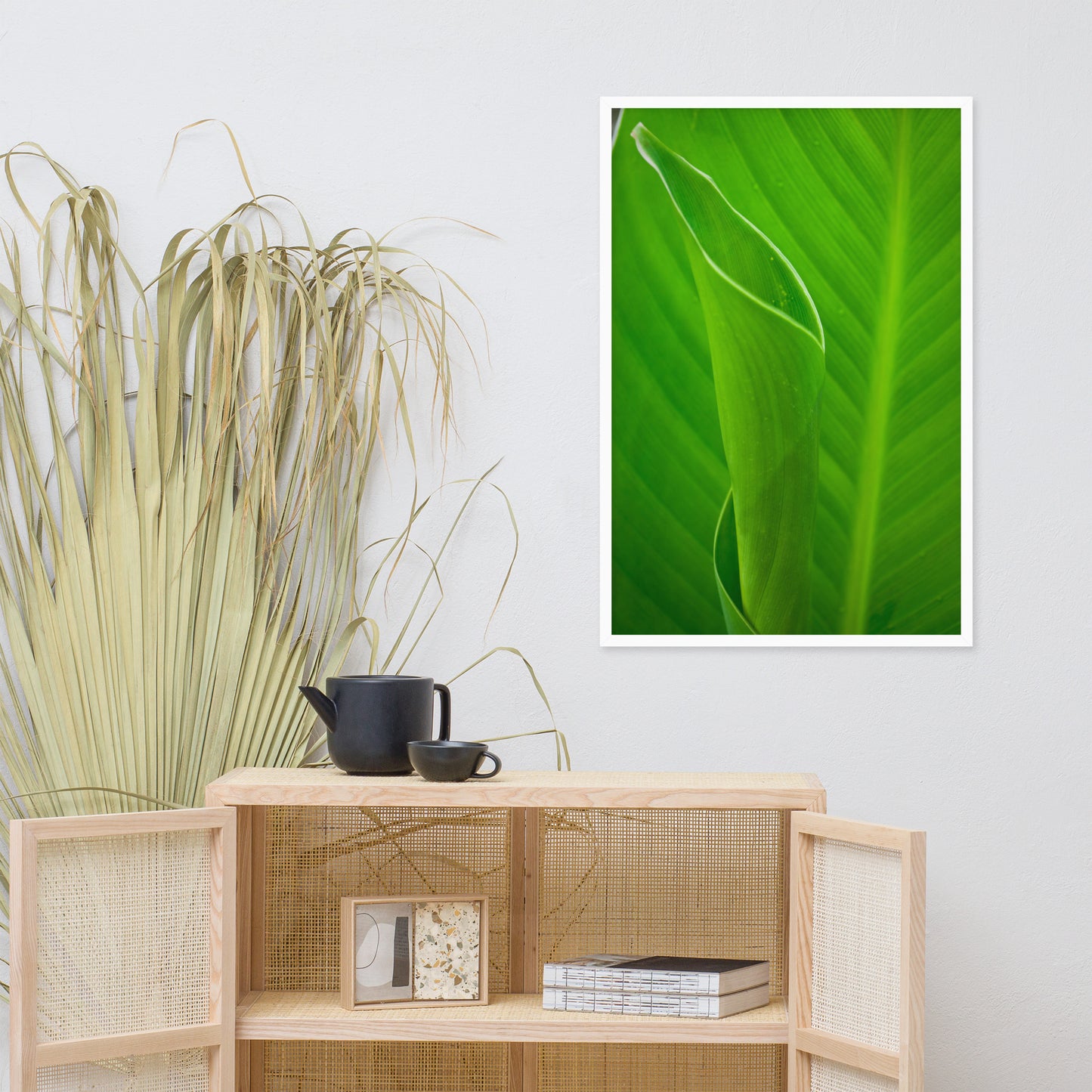 Leaves of Canna Lily Botanical Nature Photo Framed Wall Art Print