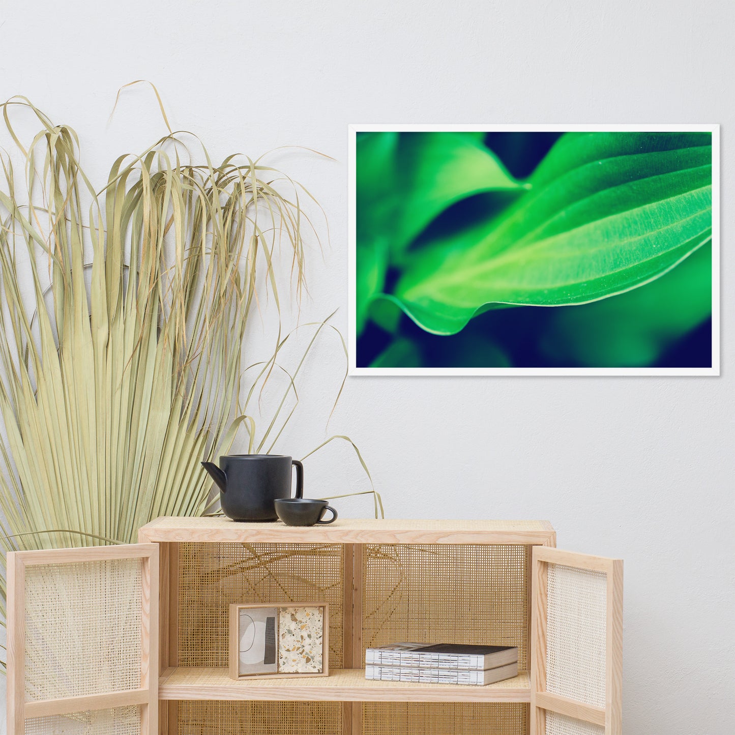 Mellow Hosta Leaves Botanical Nature Photo Framed Wall Art Print