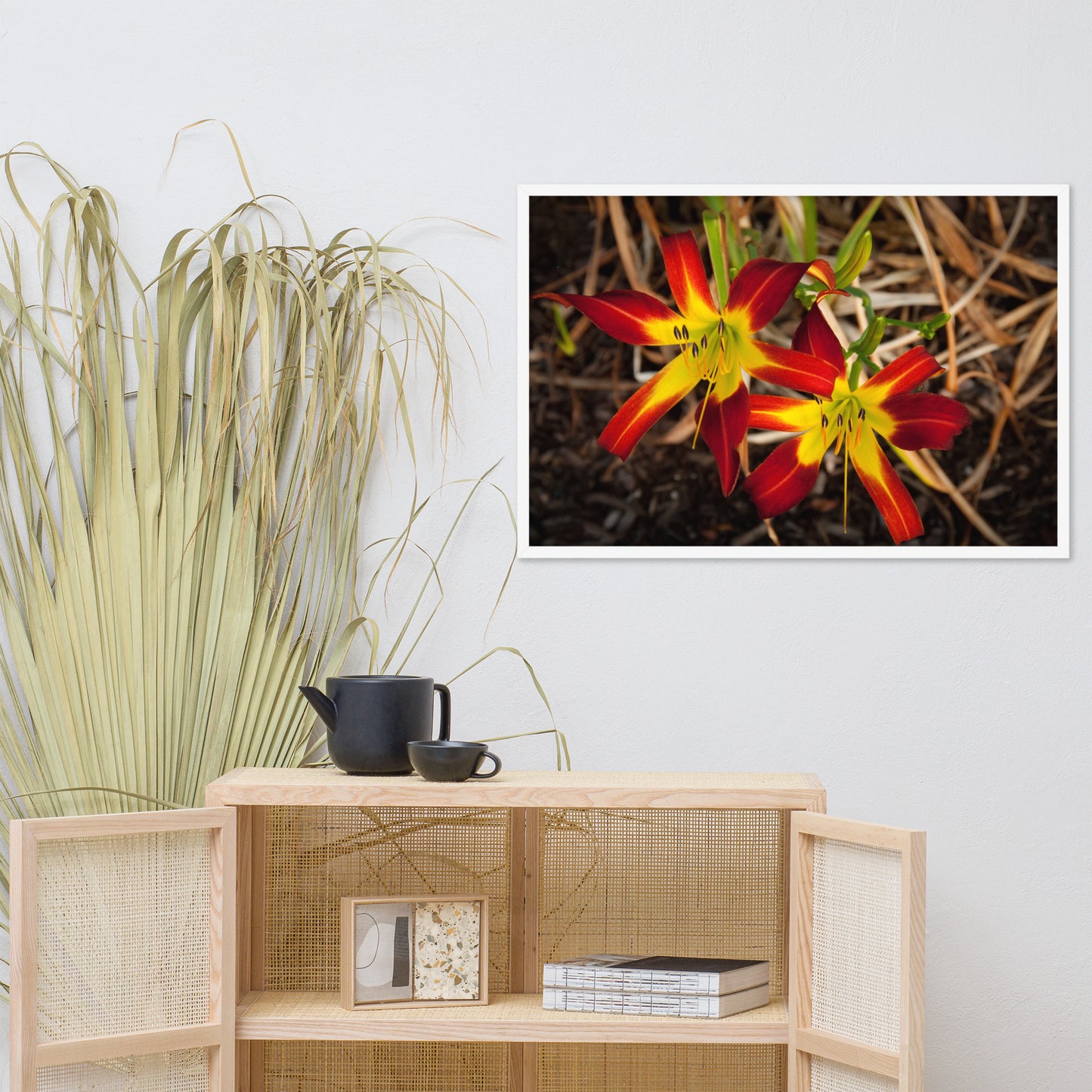 Royal Sunset Lily Floral Nature Photo Framed Wall Art Print
