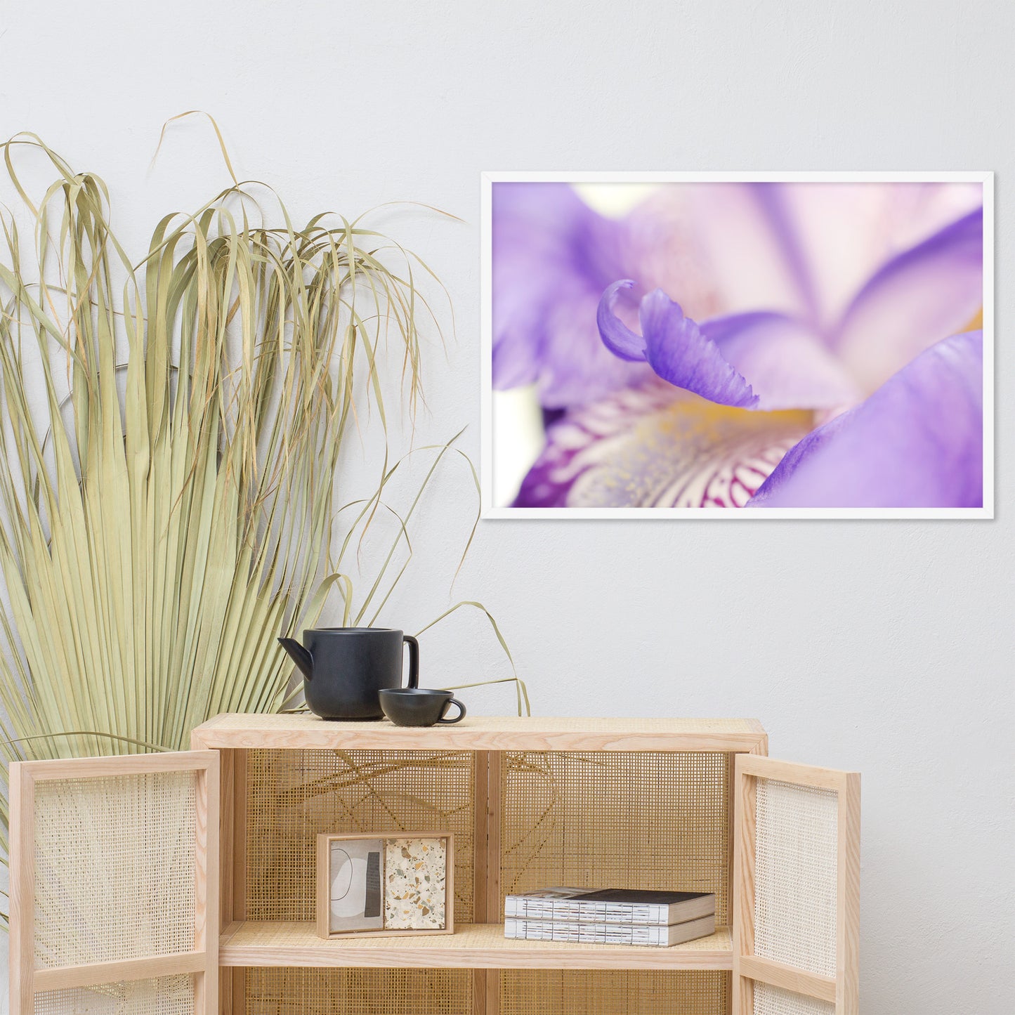 Soft Focus Iris Petals Floral Nature Photo Framed Wall Art Print