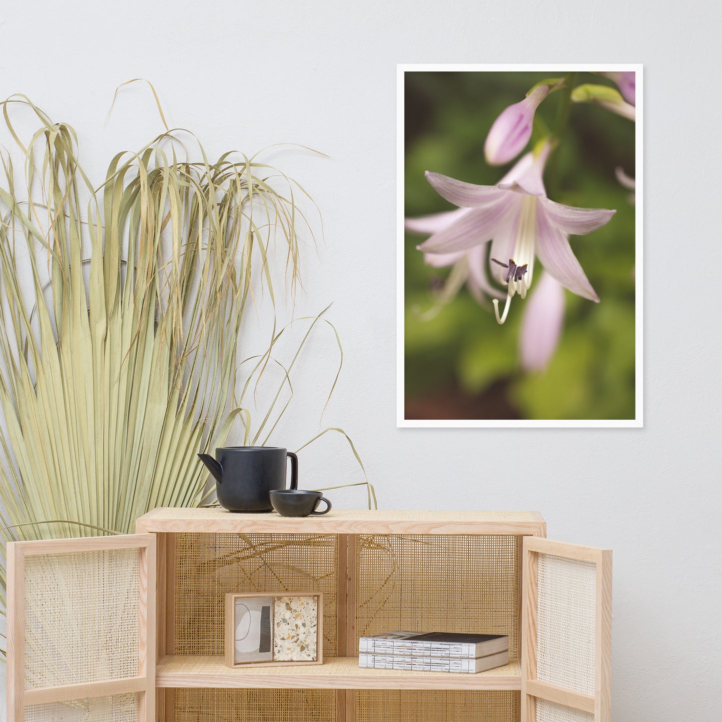 Softened Hosta Bloom Floral Nature Photo Framed Wall Art Print