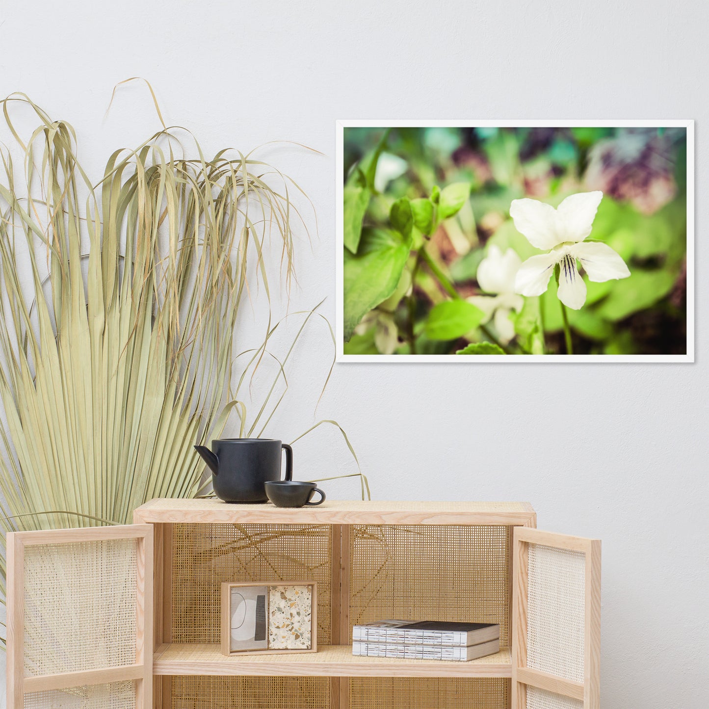 Tranquil China Violet Floral Nature Photo Framed Wall Art Print
