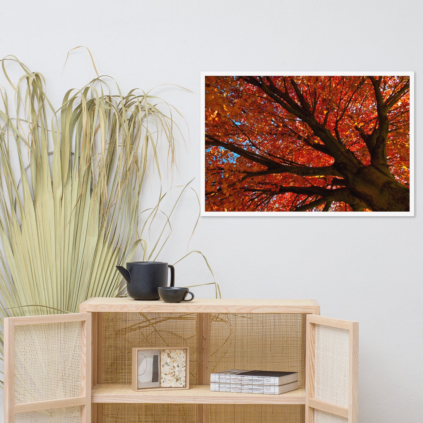 Shimmering Orange Botanical Nature Photo Framed Wall Art Print