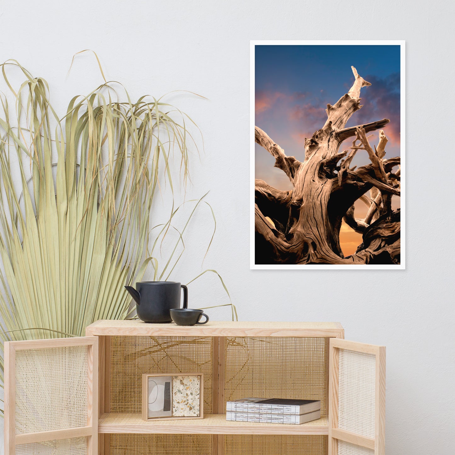 Wilted Cypress Tree and Sunrise Nature Photo Framed Wall Art Prints