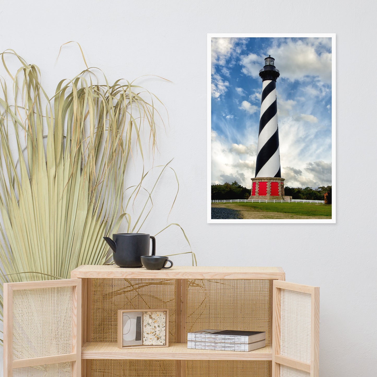 Cape Hatteras Lighthouse Coastal Landscape Framed Photo Paper Wall Art Prints