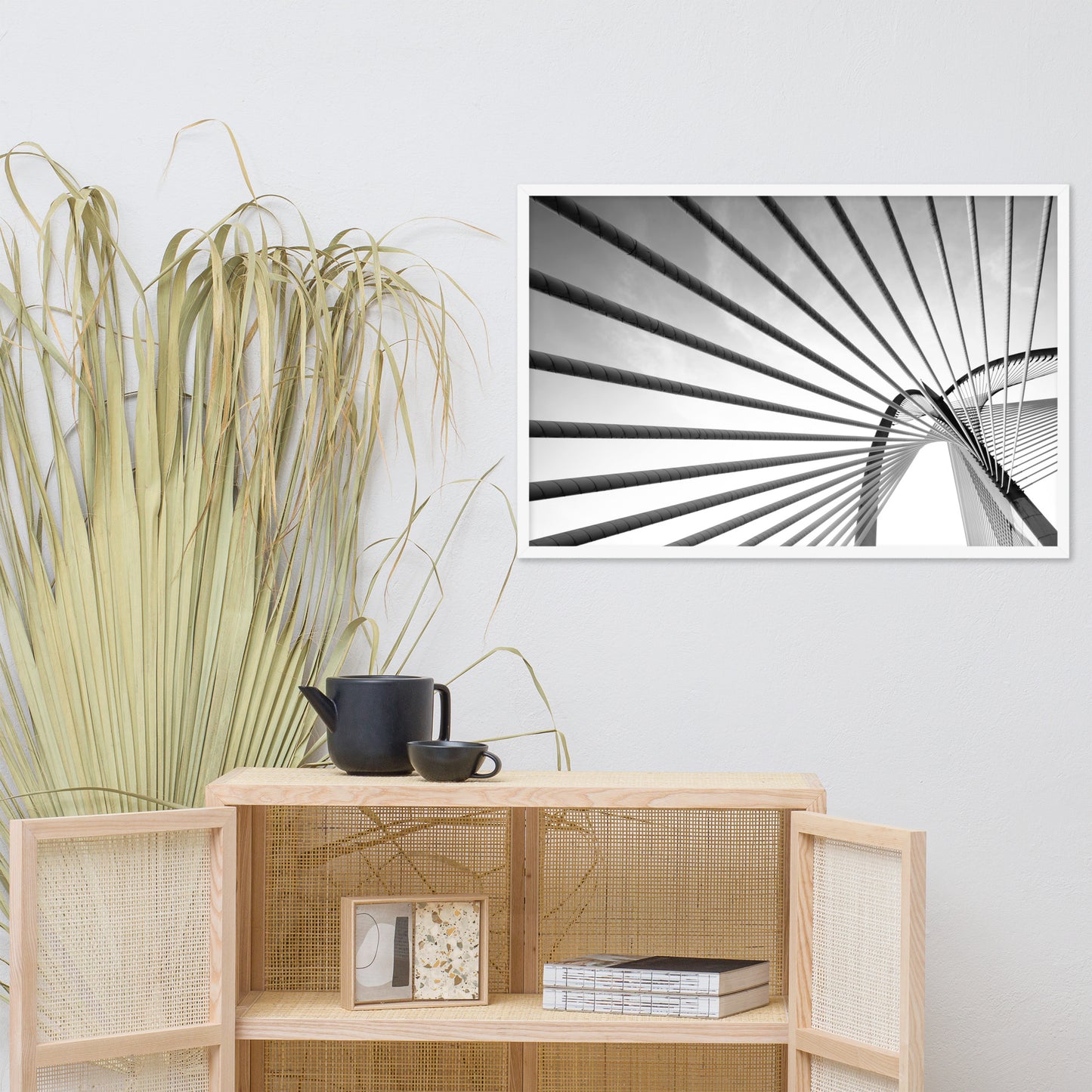 Convergence Black and White Architectural Photograph Framed Wall Art Print