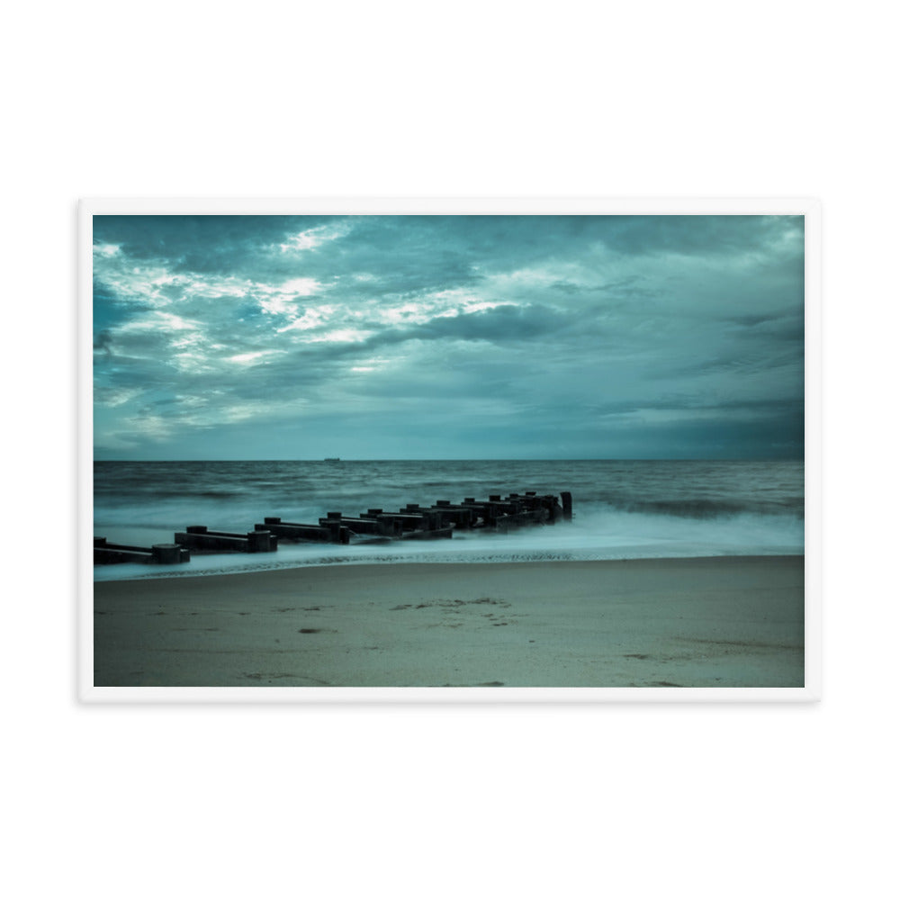 Blue Morning at Rehoboth Coastal Landscape Framed Photo Paper Wall Art Prints