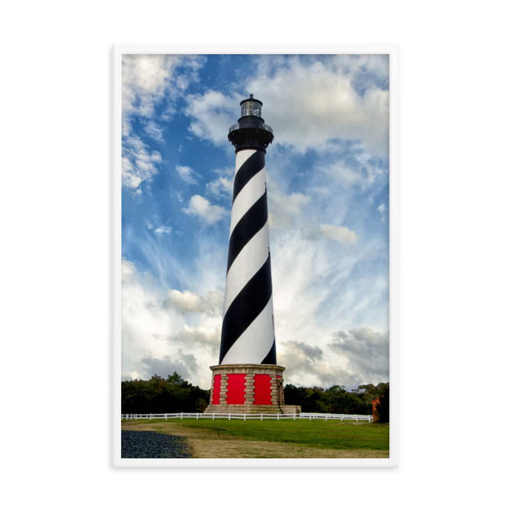 Cape Hatteras Lighthouse Coastal Landscape Framed Photo Paper Wall Art Prints