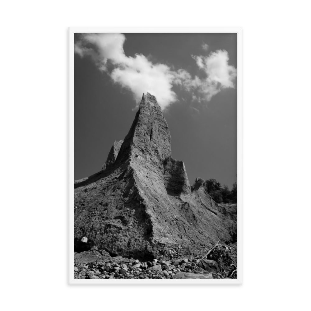 Chimney Bluff Black and White Landscape Framed Photo Paper Wall Art Prints