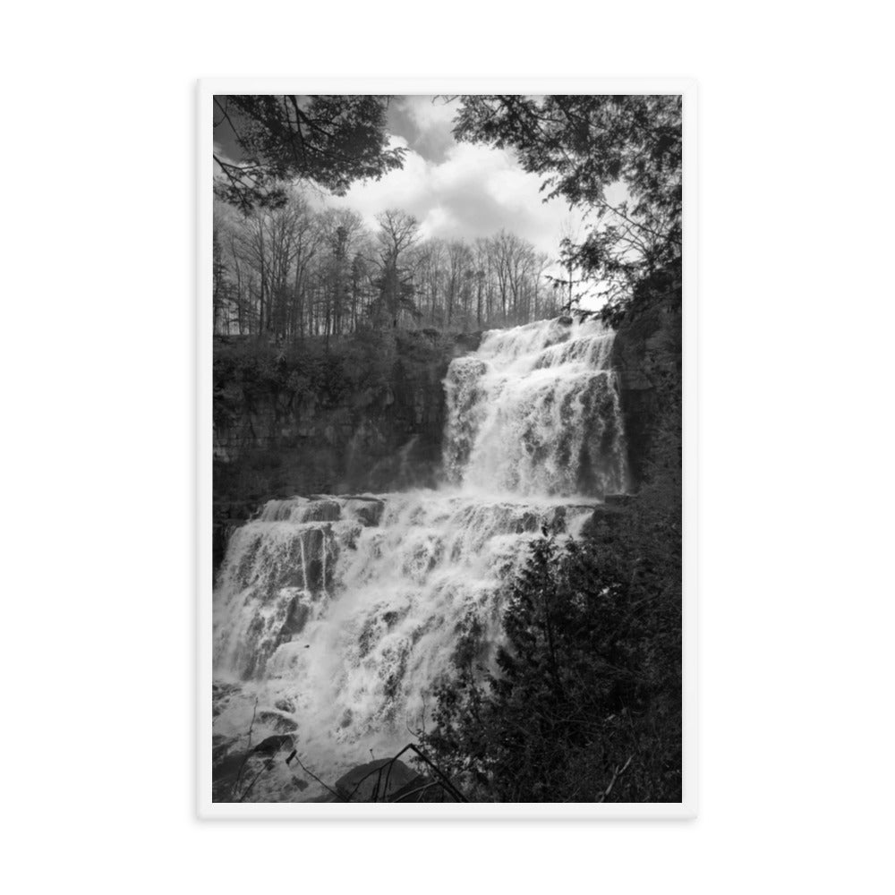 Chittenango Waterfall in Black and White Framed Photo Wall Art Prints