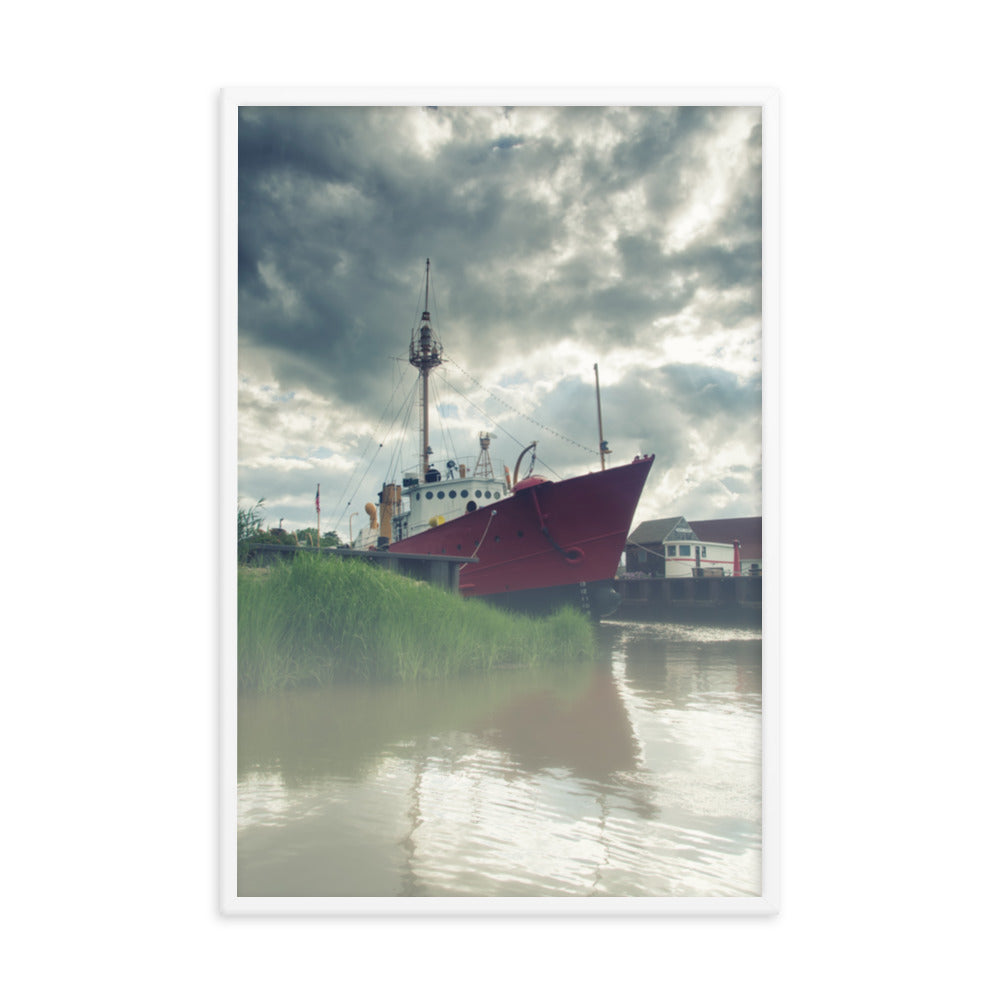 Foggy River Coastal Landscape Framed Photo Paper Wall Art Prints