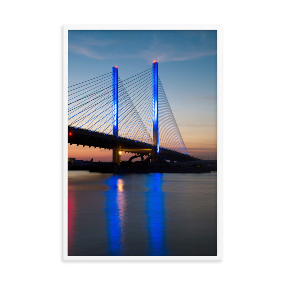 Indian River Bridge 2 Urban Landscape Photo Framed Wall Art Print