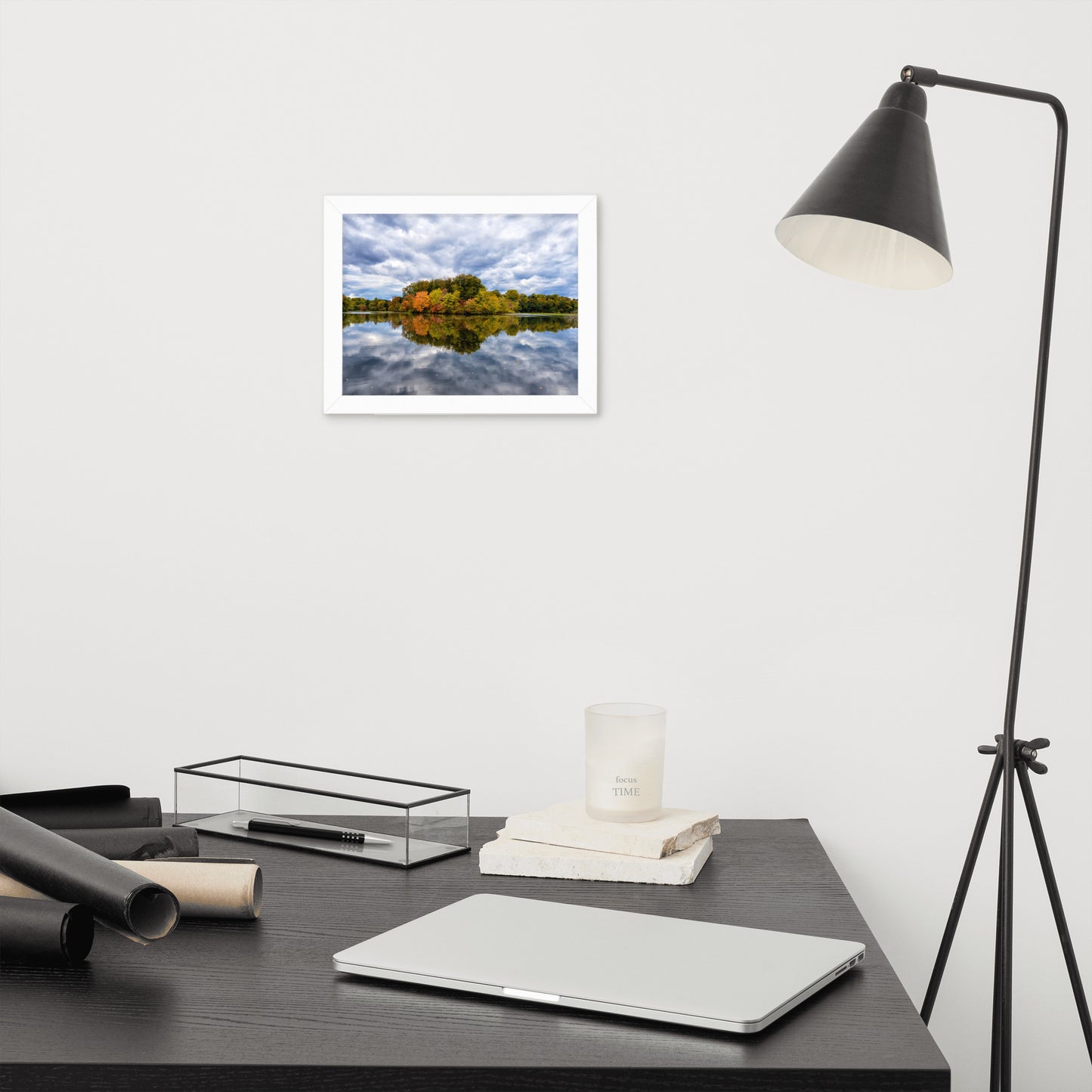 Wall Art For Business Office: Autumn Reflections - Rural / Country / Farmhouse Style Landscape / Nature Photograph Framed Wall Art Print - Artwork