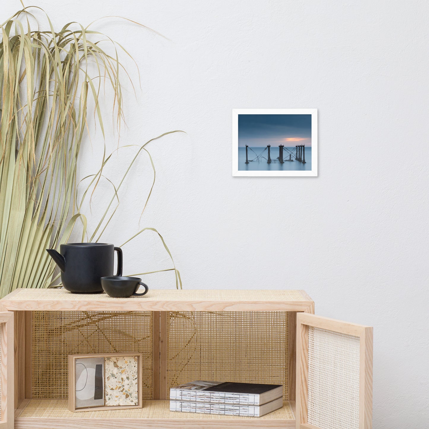 Cloudy Sunrise at Port Mahon Lighthouse Ruins Framed Photo Paper Wall Art Prints