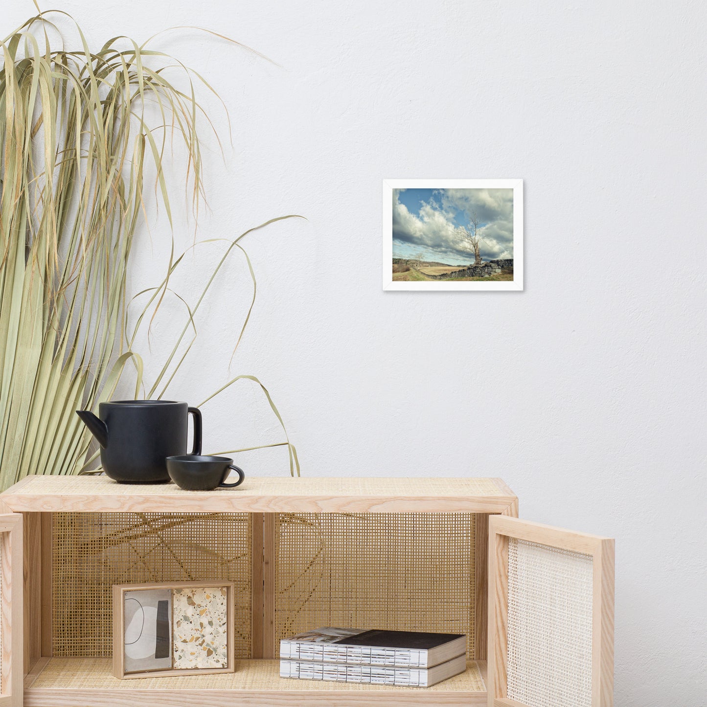 Dead Tree and Stone Wall - Split Toned Framed Photo Wall Art Prints