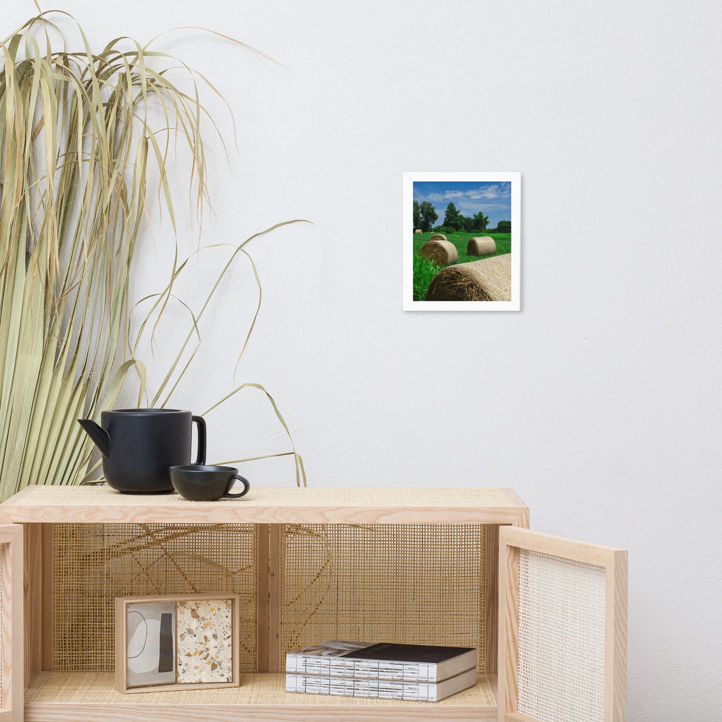 Hay Whatcha Doin in the Field Landscape Framed Photo Paper Wall Art Prints