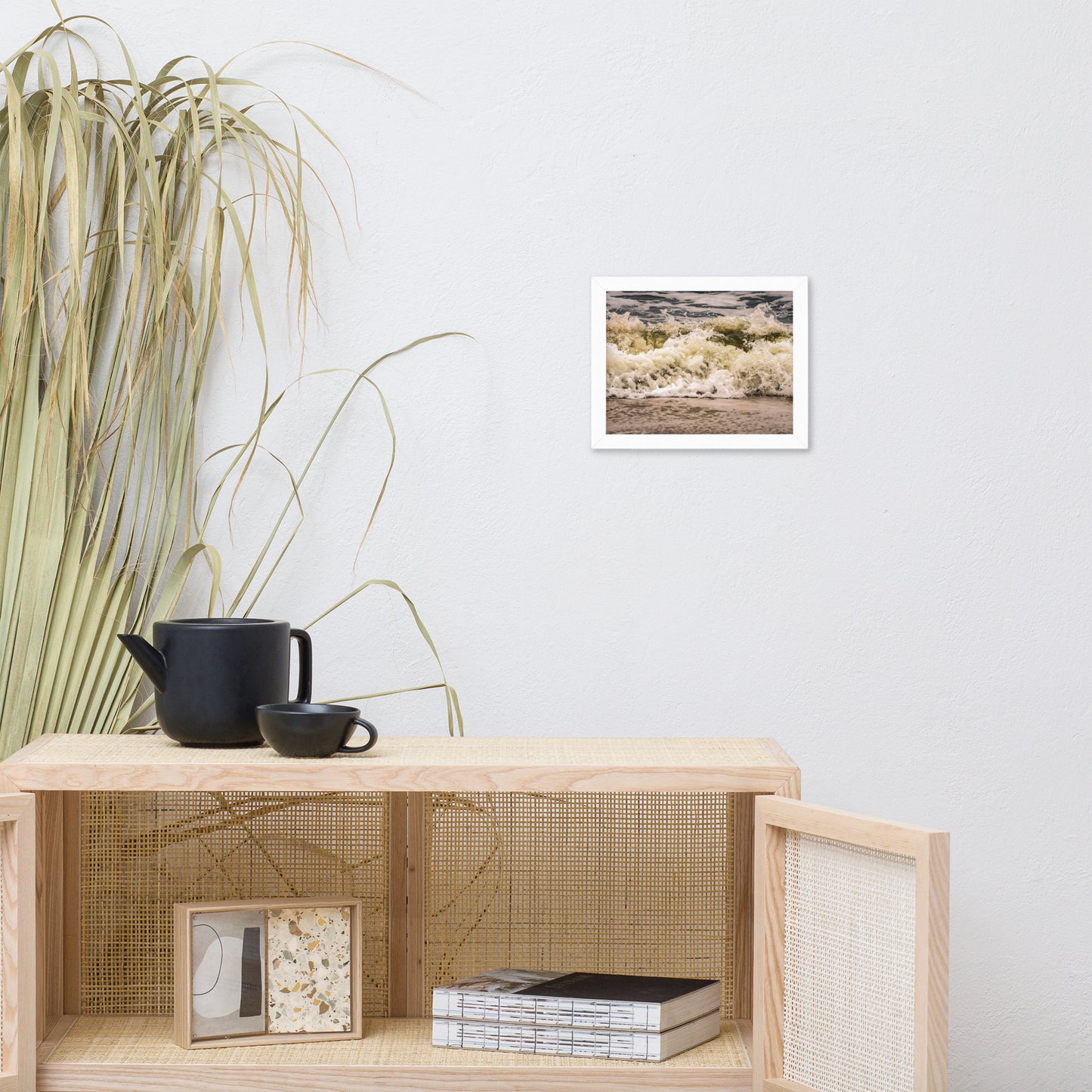 Crashing Ashore Coastal Nature Photo Framed Wall Art Print