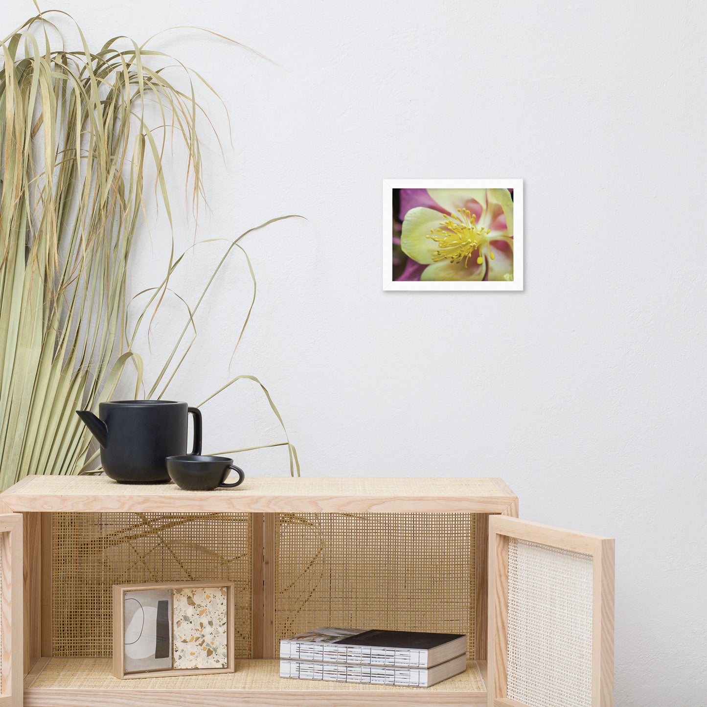 Delicate Columbine Floral Nature Photo Framed Wall Art Print