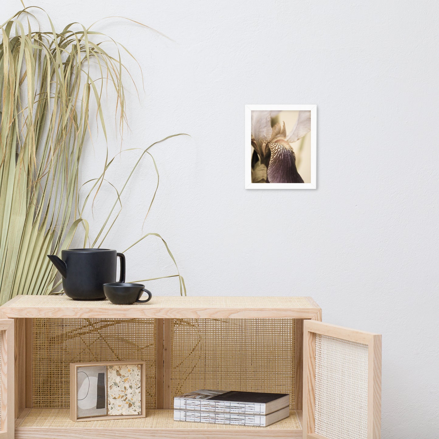 Japanese Iris Delight Aged Framed Photo Paper Wall Art Prints