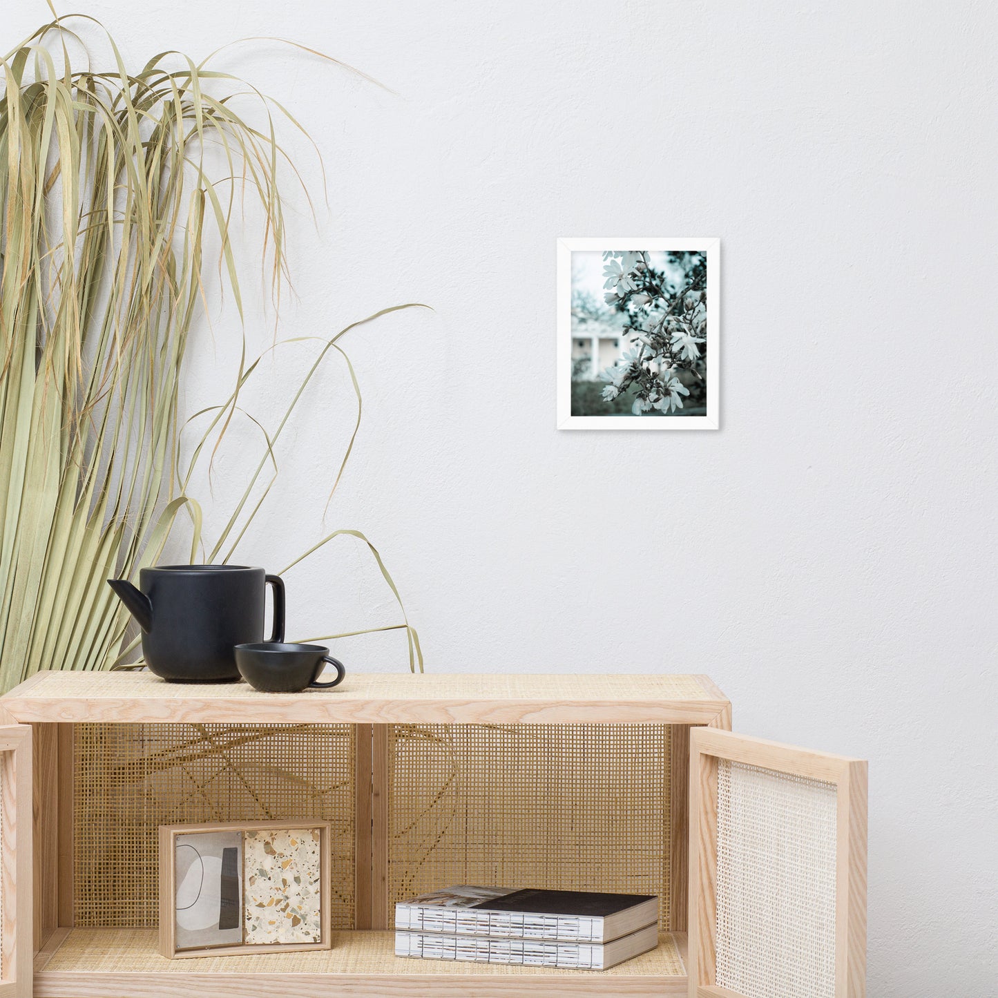 Mansion Blooms Floral Landscape Photo Framed Wall Art Print