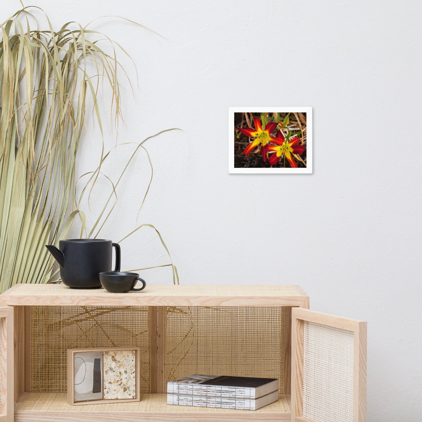 Royal Sunset Lily Floral Nature Photo Framed Wall Art Print