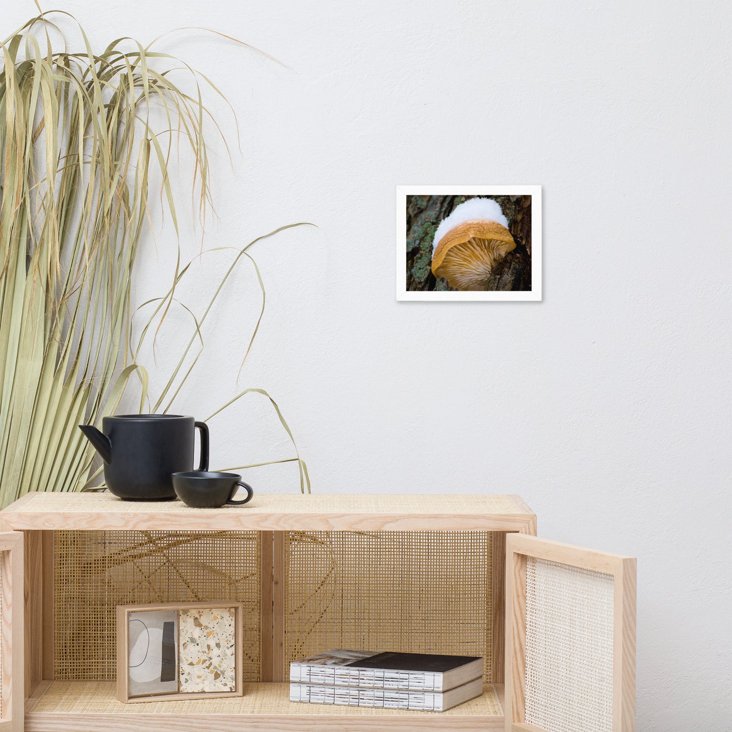 Snow Fungus Botanical Nature Photo Framed Wall Art Print