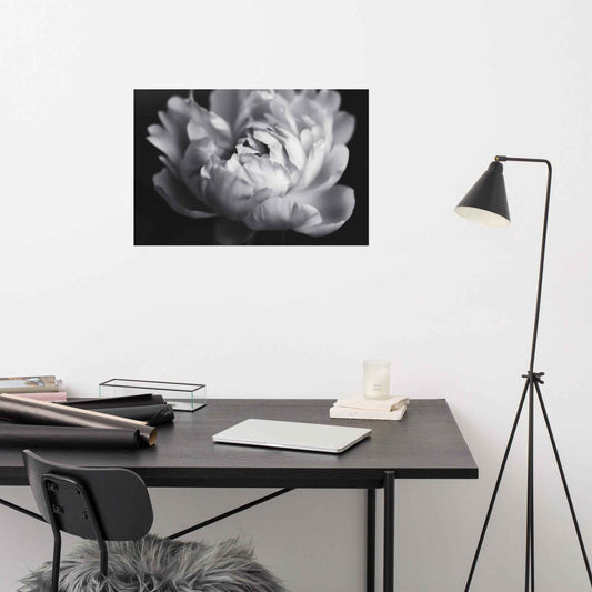 Shadow and Silk Floral Photorealistic Digital Art Peony Artwork Loose Print