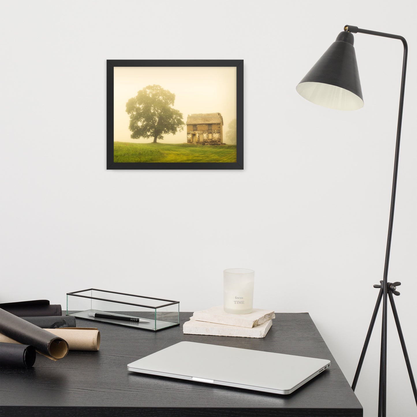 Creative Office Wall Art: Abandoned House - Rustic / Rural / Country Style Landscape / Nature Framed Photo Paper Wall Art Prints - Artwork - Wall Decor