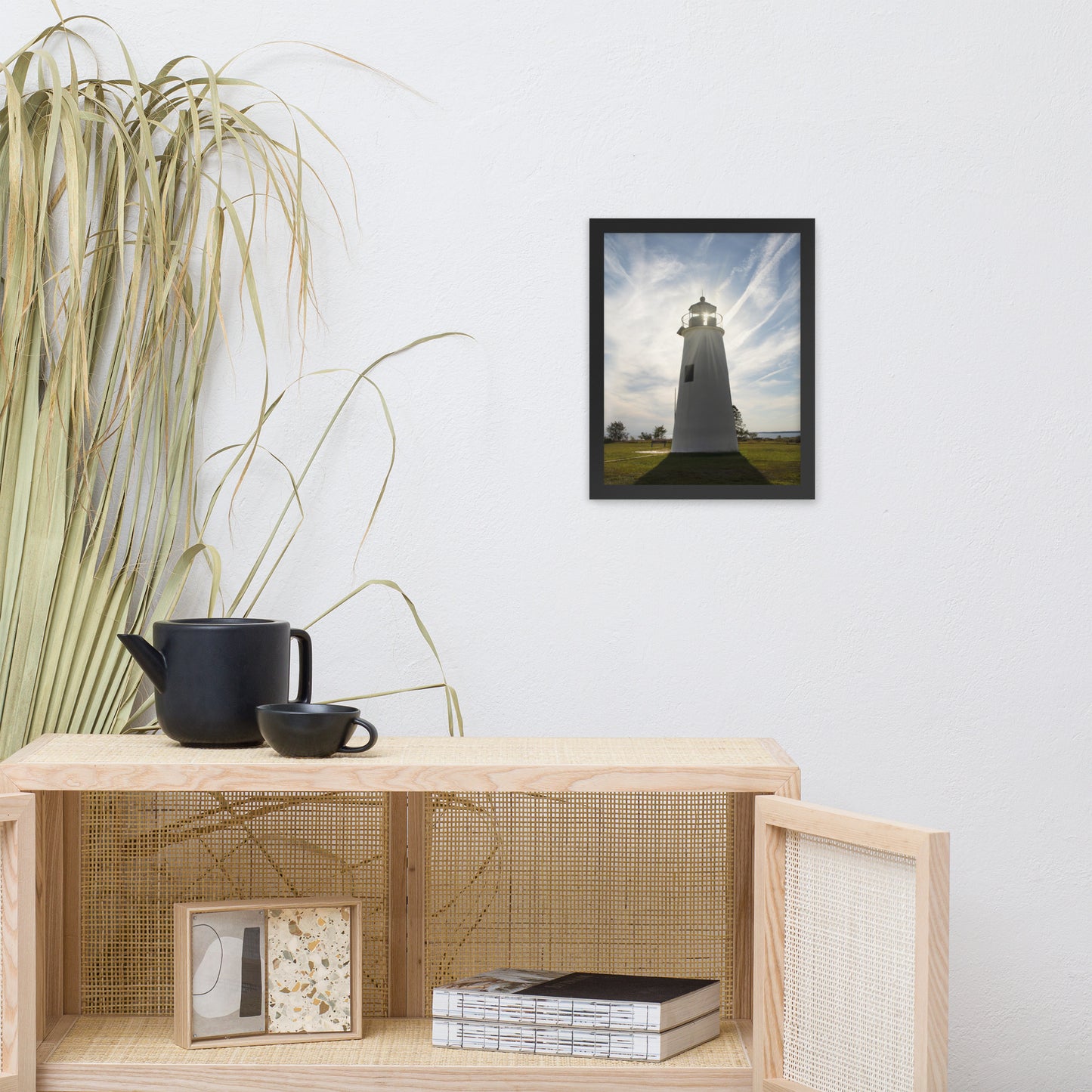 Turkey Point Lighthouse with Sun Flare Framed Photo Paper Wall Art Prints