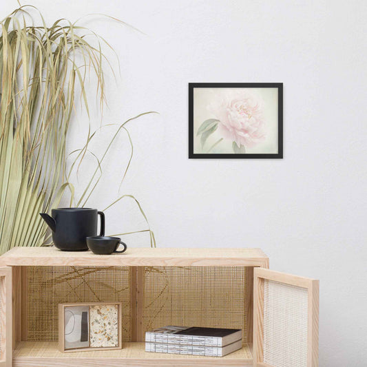 Hazy Bloom Floral Digital Artwork Peony Still Life Framed Wall Art Print