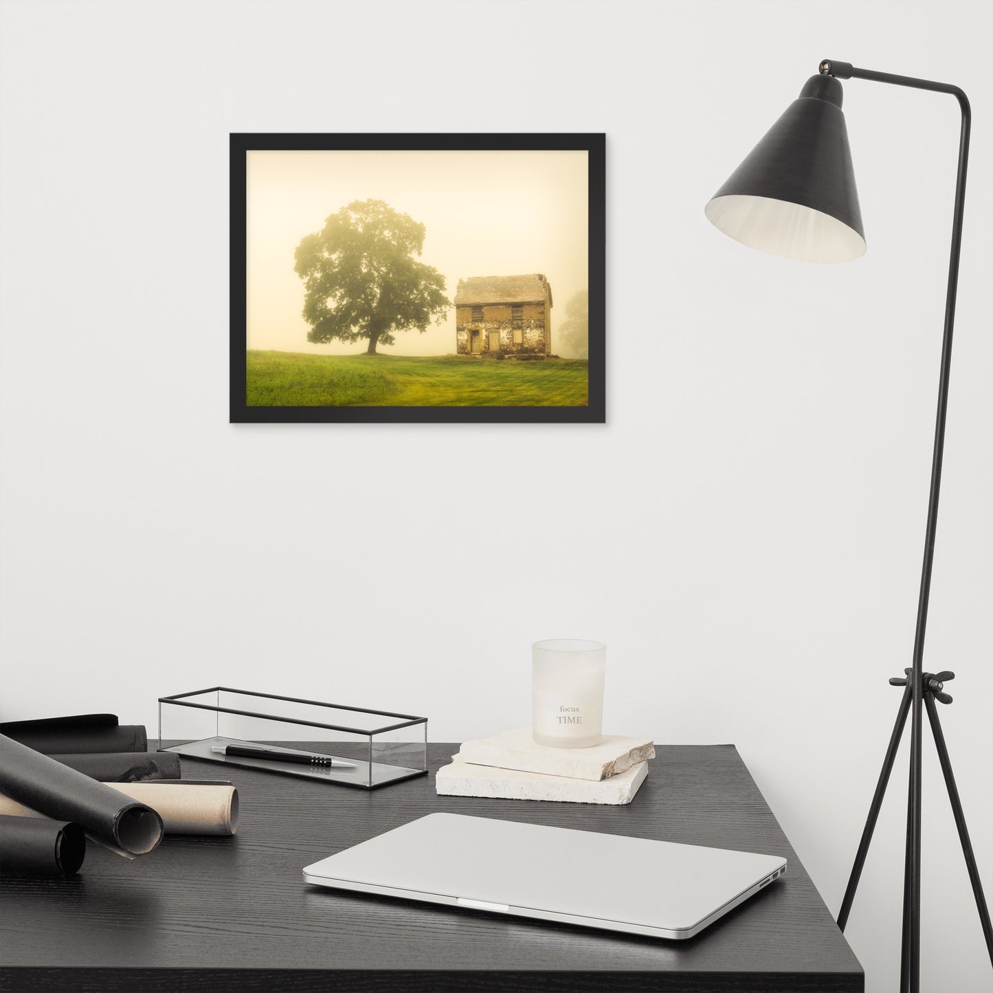 Cubicle Wall Art: Abandoned House - Rustic / Rural / Country Style Landscape / Nature Framed Photo Paper Wall Art Prints - Artwork - Wall Decor