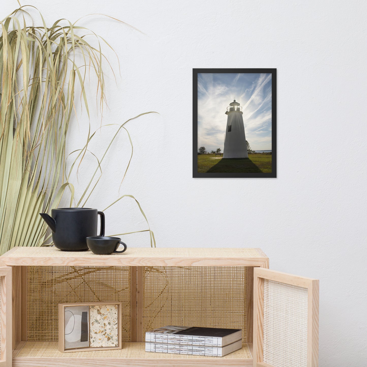 Turkey Point Lighthouse with Sun Flare Framed Photo Paper Wall Art Prints